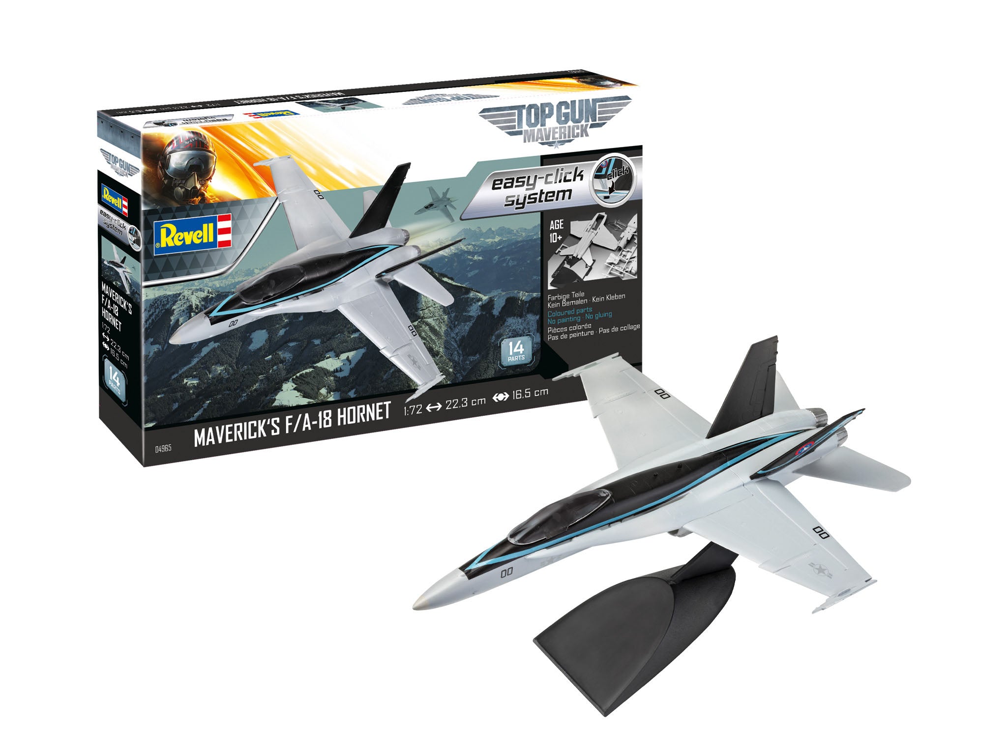 Plane Model Kit Revell Model Set F/A-18 HornetTop Gun easy-click-system 1:72