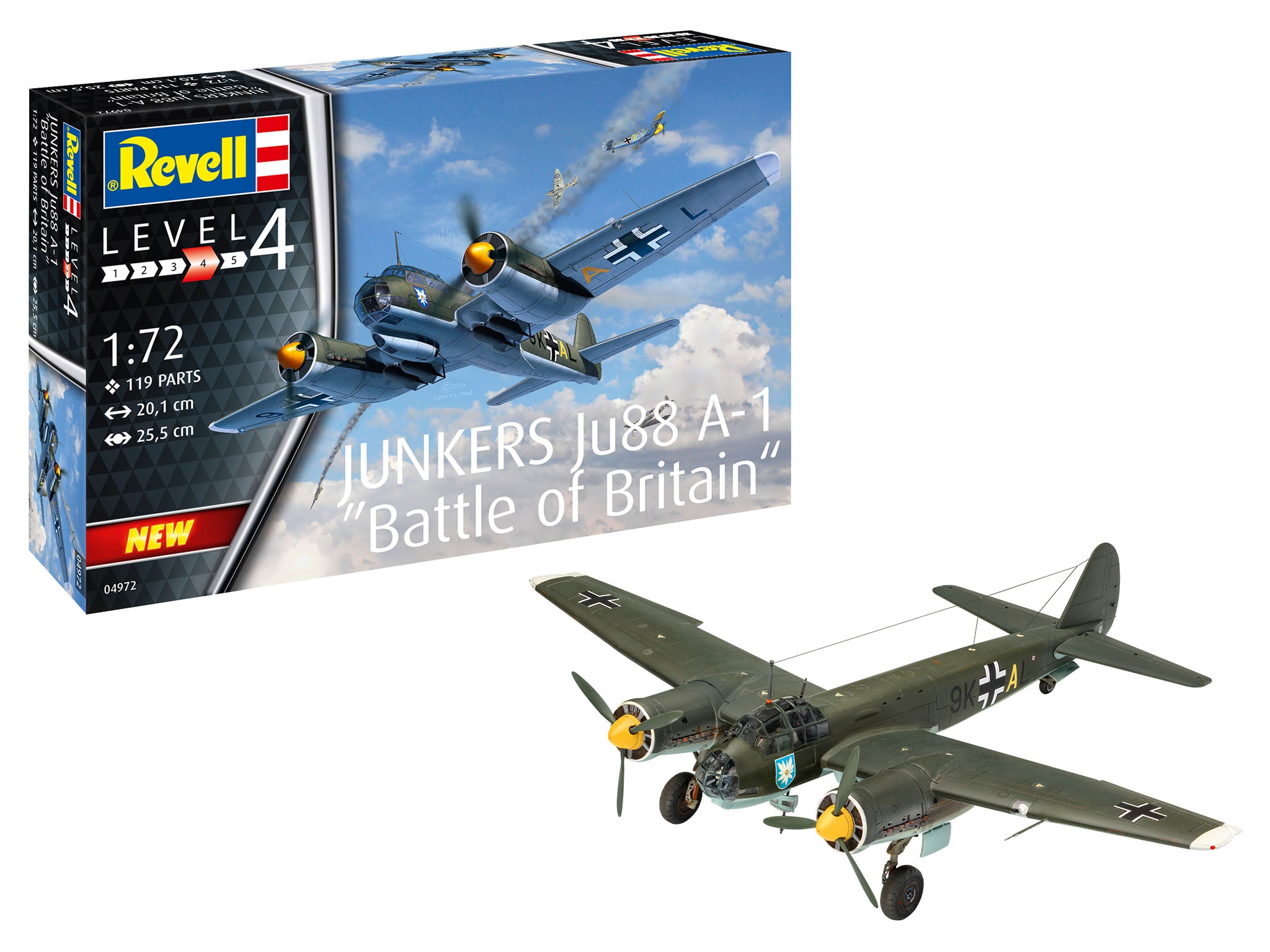 Plane Model Kit Revell Junkers Ju88 A-1 Battle of Britain 1:72