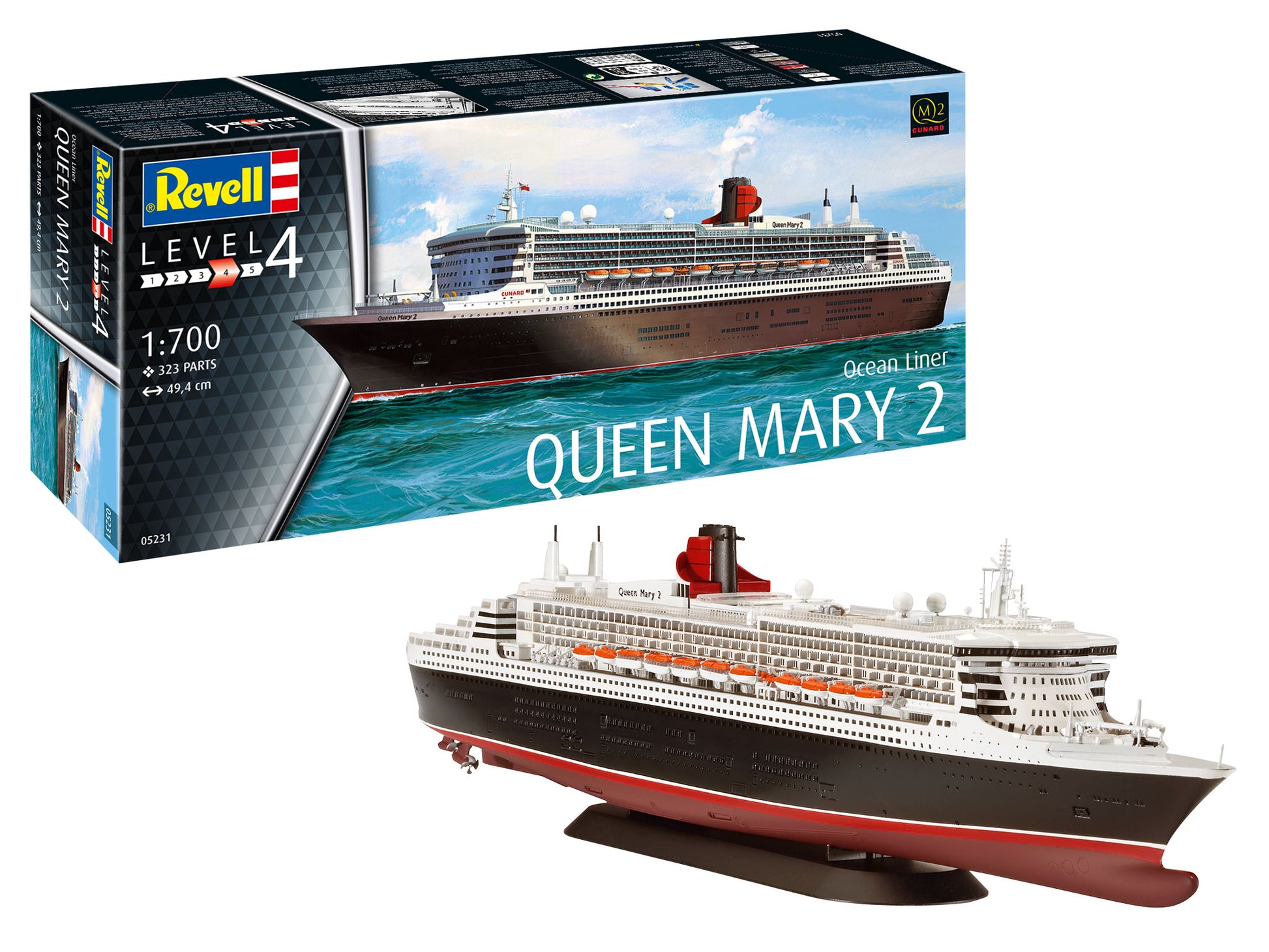 Warship Model Kit Revell Queen Mary 2 1:700