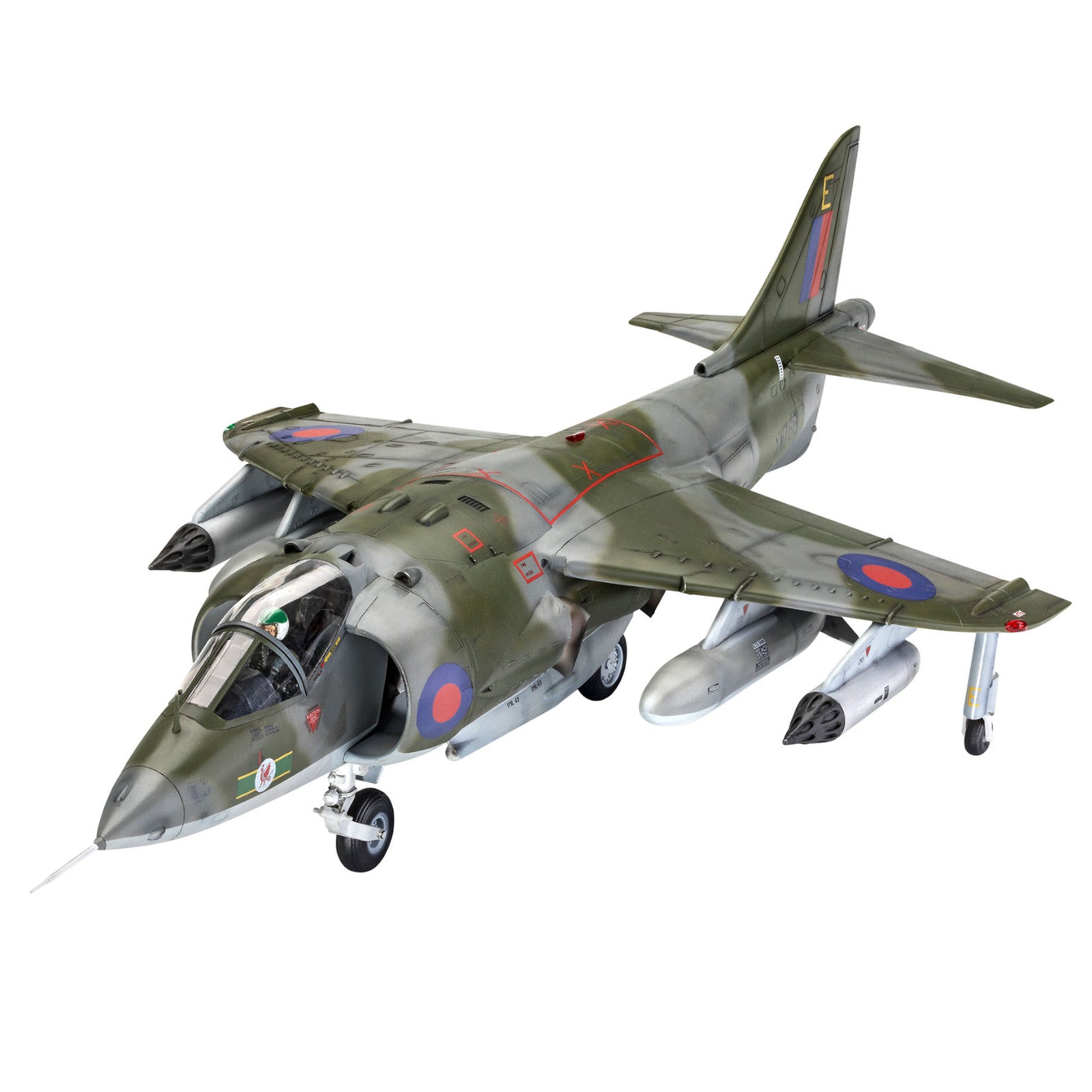 Hawker Harrier GR Mk.1 Fighter Jet Military Model Kit Gift Camo Green 1:32