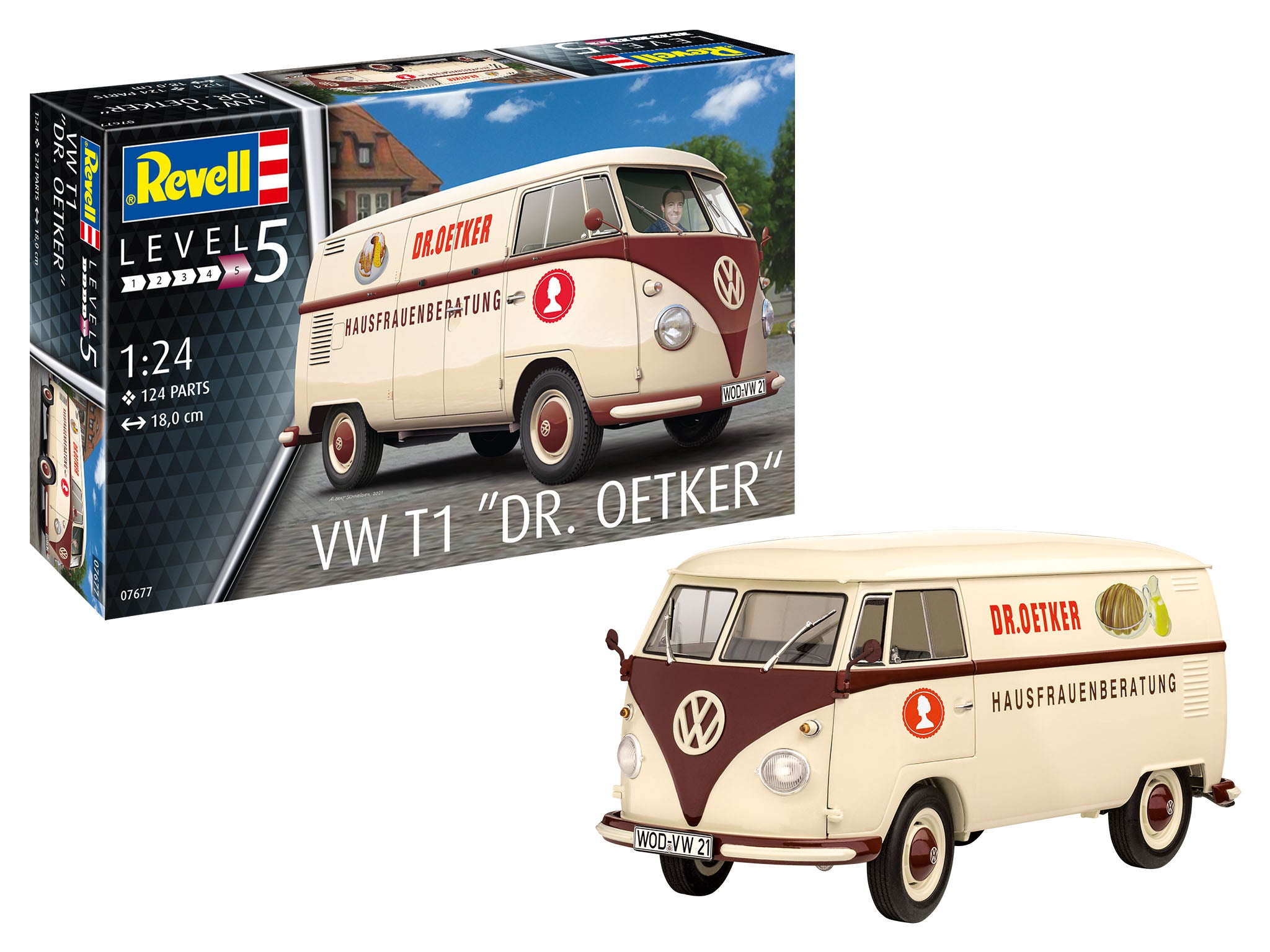 Car Model Kit Revell VW T1 Dr. Oetker 1:24
