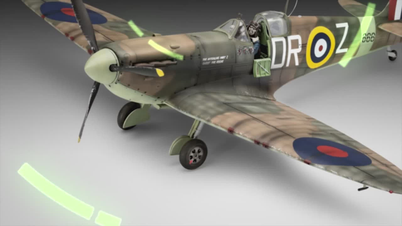 Video of Revell 05688 Iron Maiden Aces High Spitfire Mk.II 35th Anniversary Limited Edition 1:32 Scale Model Kit With Paints & Glue