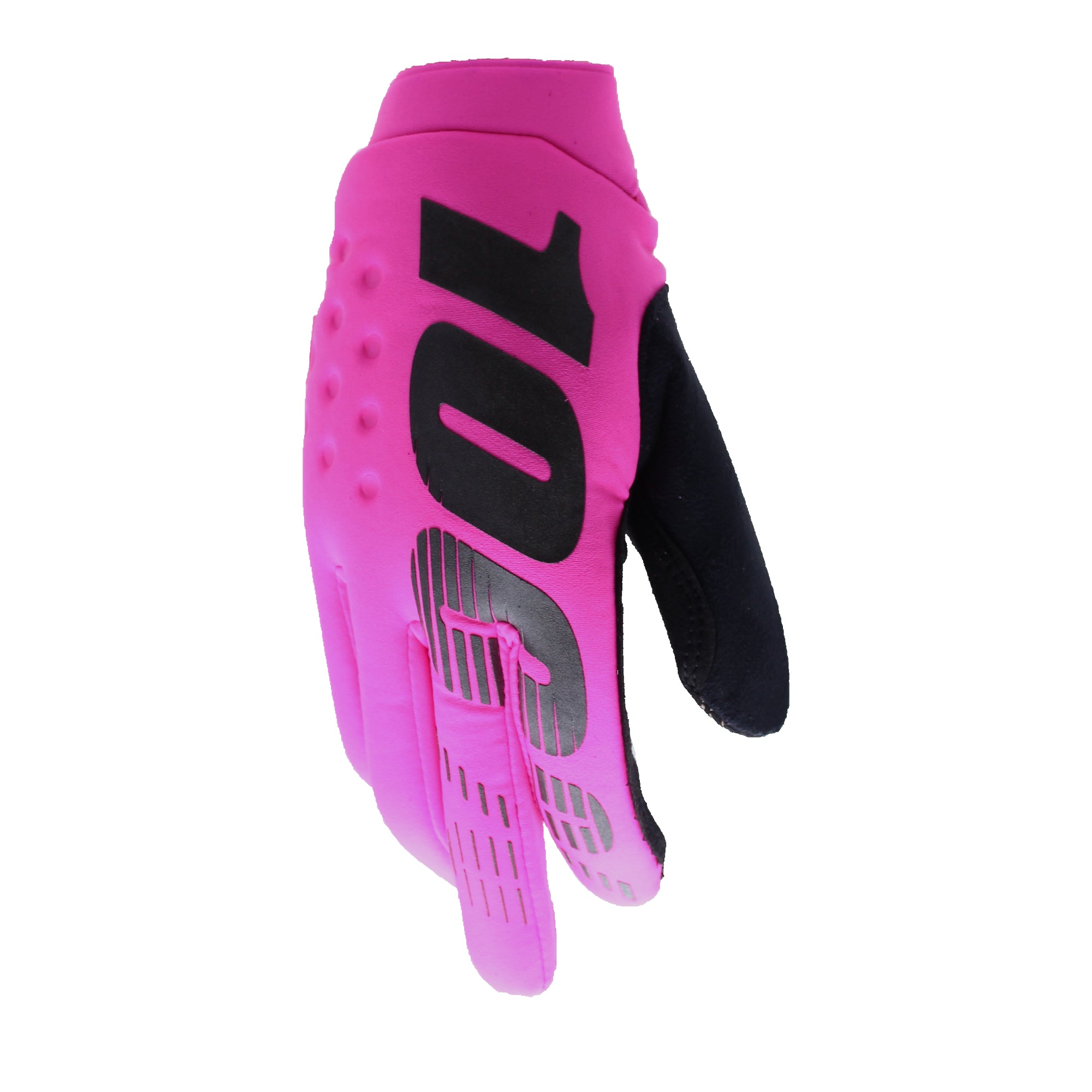 100% Brisker Cold Weather AW21 Kid's Full Finger Cycling Gloves Neon Pink X Large