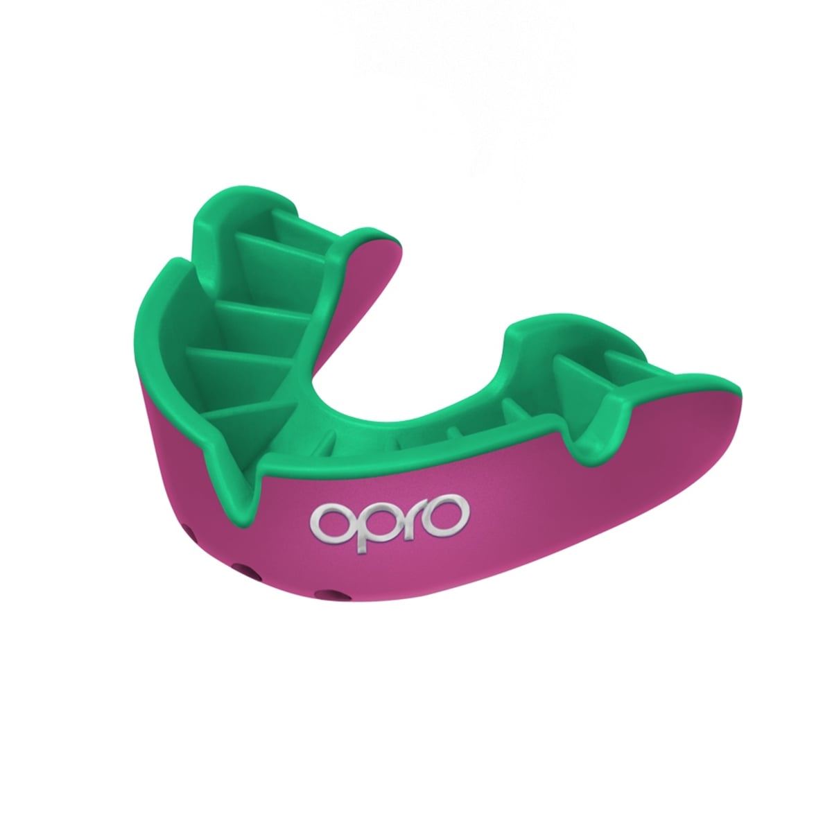 Men's Rugby Protective Mouthguard OPRO Self-Fit Silver 2022 Pink/Green