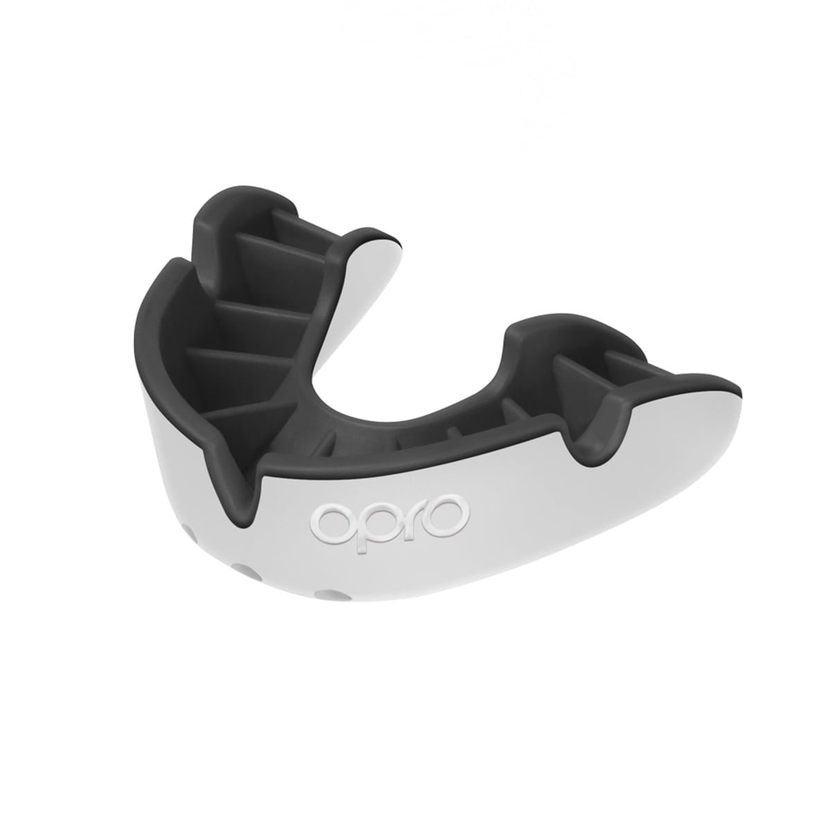 Men's Rugby Protective Mouthguard OPRO Self-Fit Silver 2022 White/Black