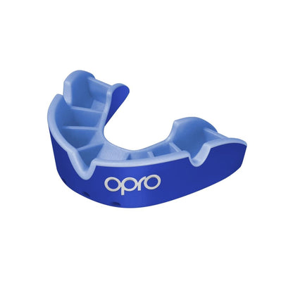 Kid's Rugby Protective Mouthguard OPRO Self-Fit Silver Junior 2022 Dark Blue/Blue