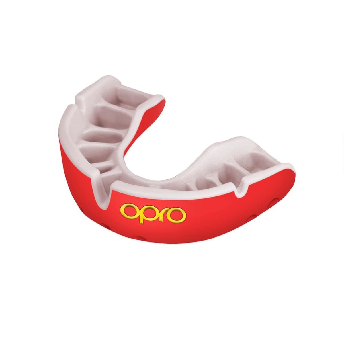 Kid's Rugby Protective Mouthguard OPRO Self-Fit Junior Gold 2022 Red/Pearl