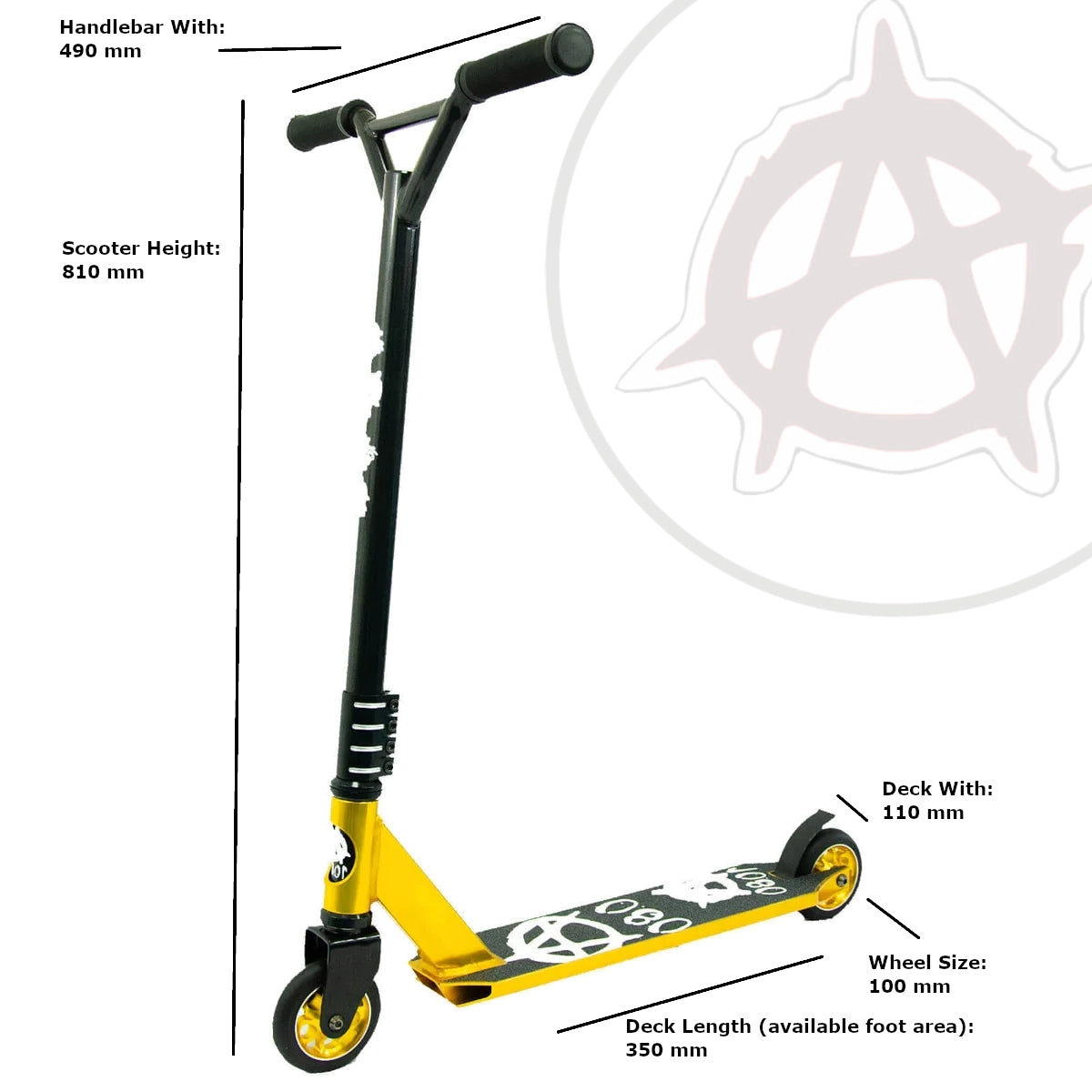 1080 Pro Stunt Scooter - Ano Gold