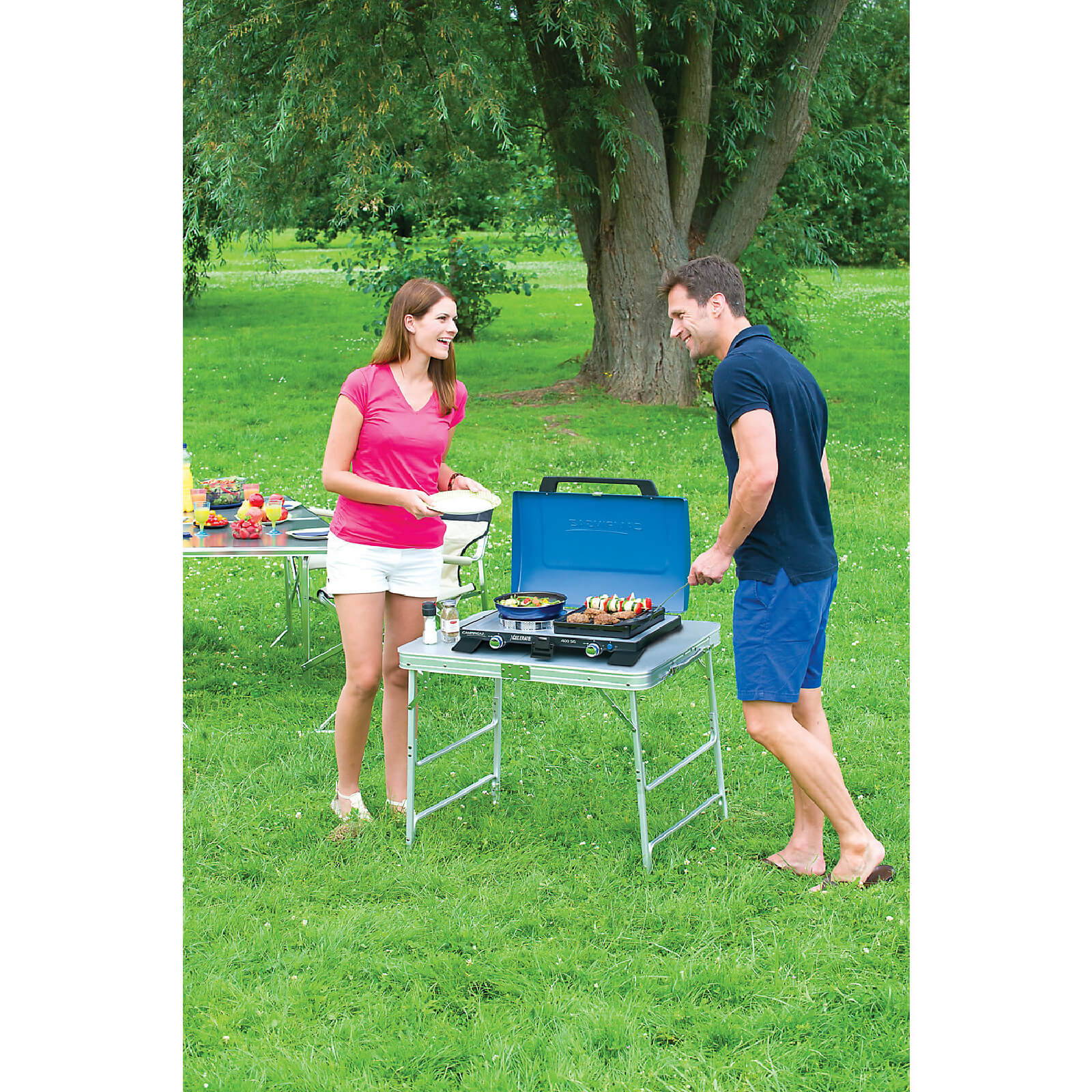 Camping Cooking Stove Campingaz Series 400 SG Double Burner & Grill Portable Gas Alternate 1