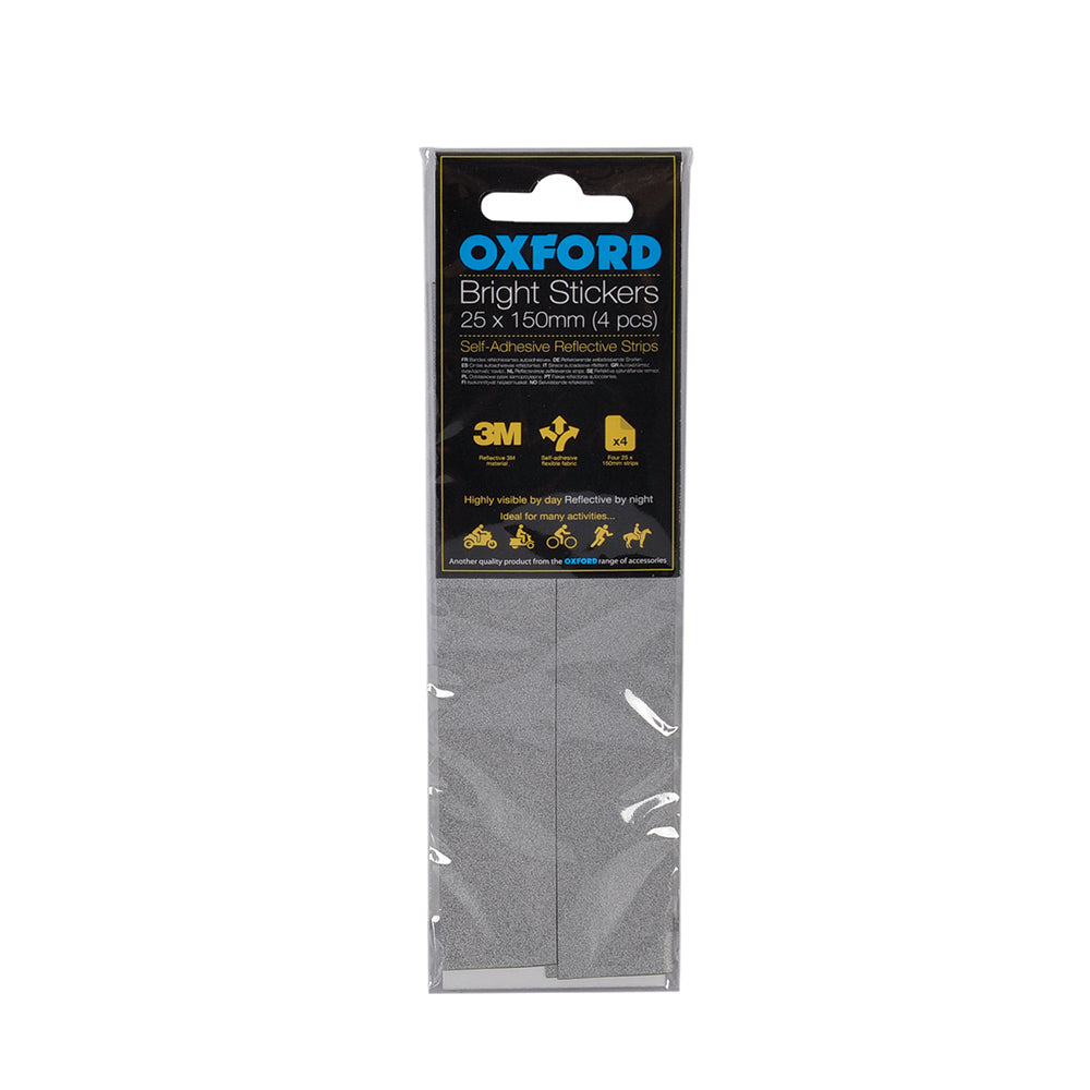 Oxford Bright Stickers 25x150mm Bike Reflector Spare Part Pack of 4