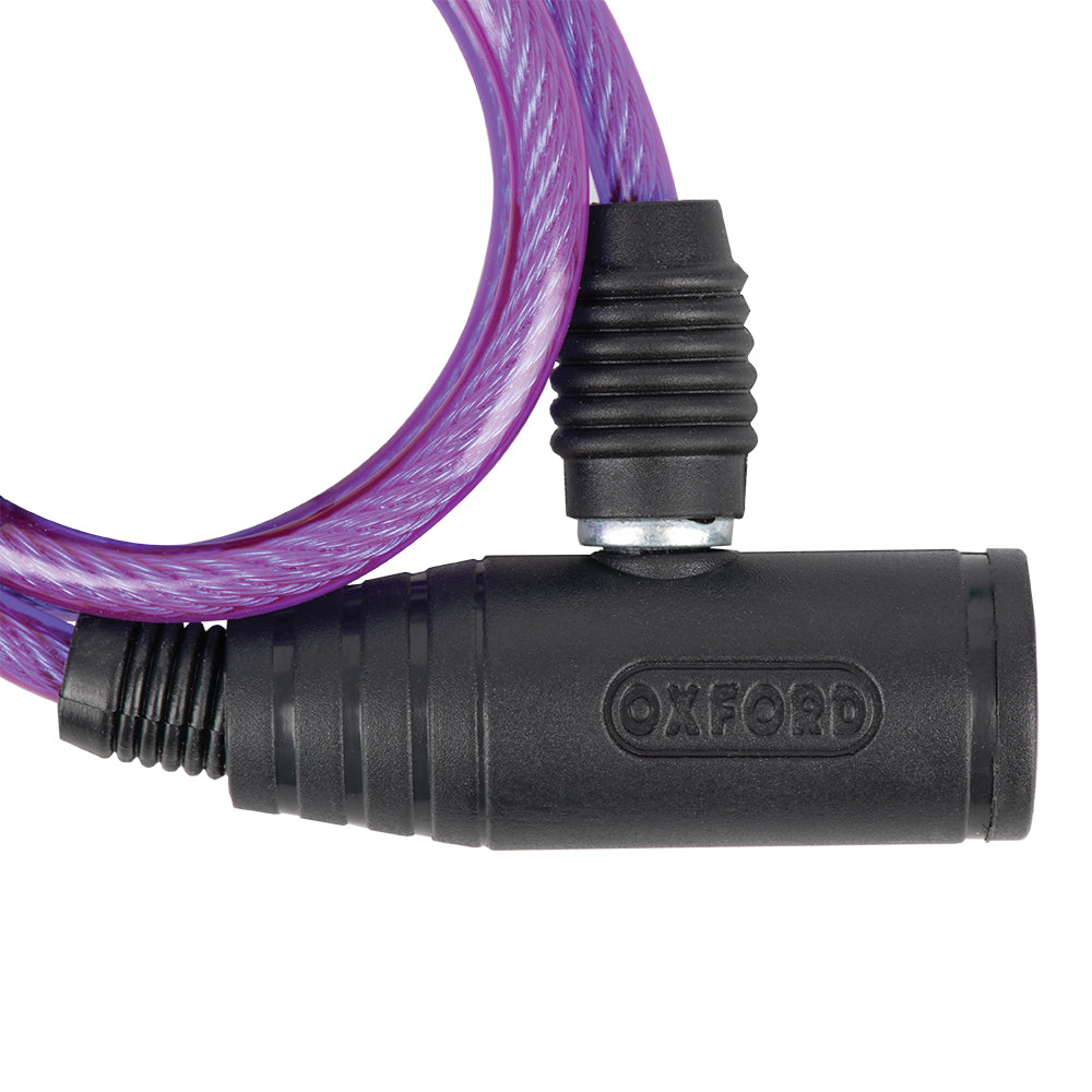 Oxford Bumper 6mm x 600mm Bike Cable Lock Purple Alternate 4