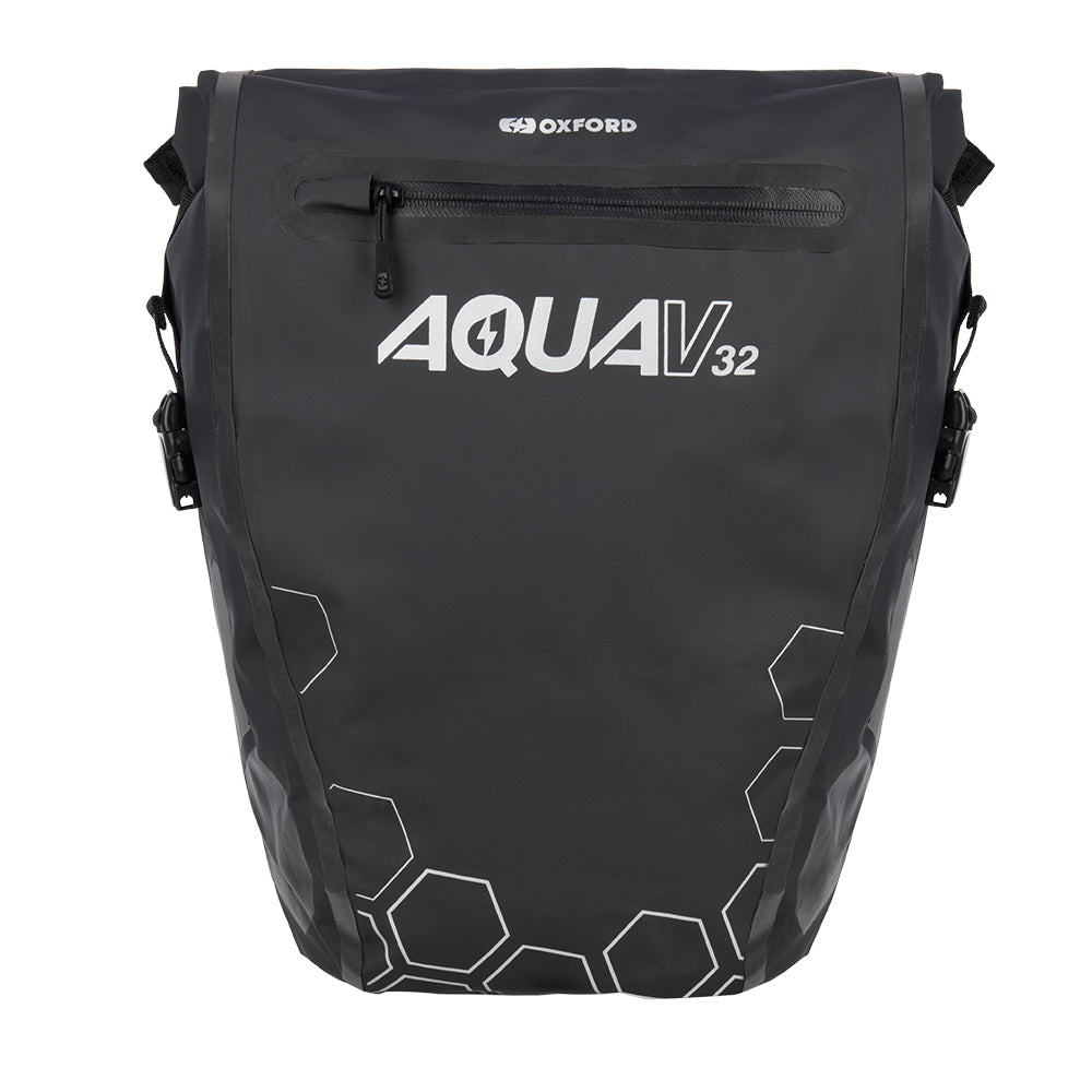 Oxford Aqua V 32 Double Rear Bike Pannier Bags Black