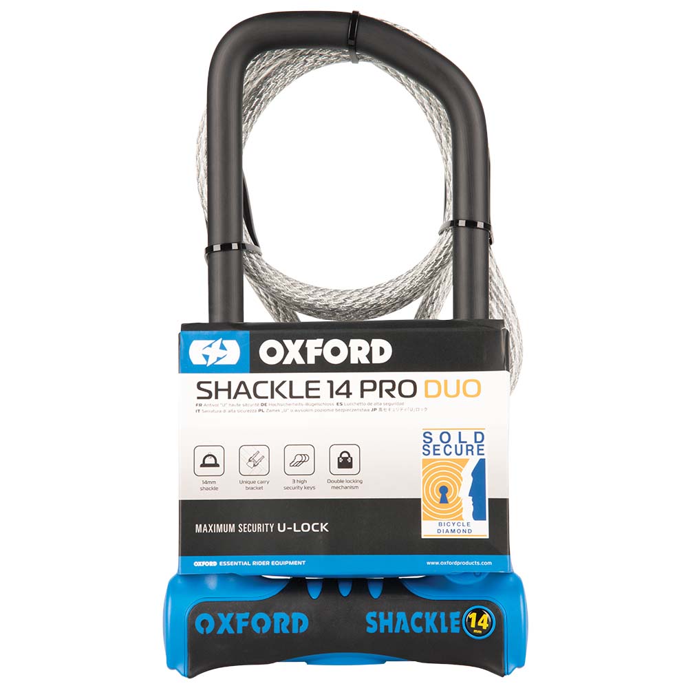 Oxford Shackle14 Pro Duo 320x177mm With Cable Bike D-Lock Alternate 1