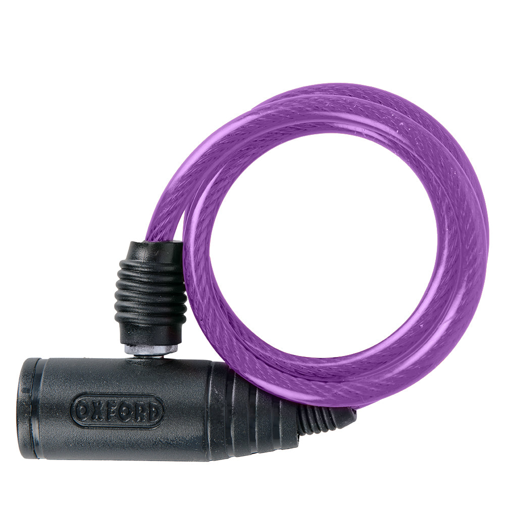 Oxford Bumper 6mm x 600mm Bike Cable Lock Purple