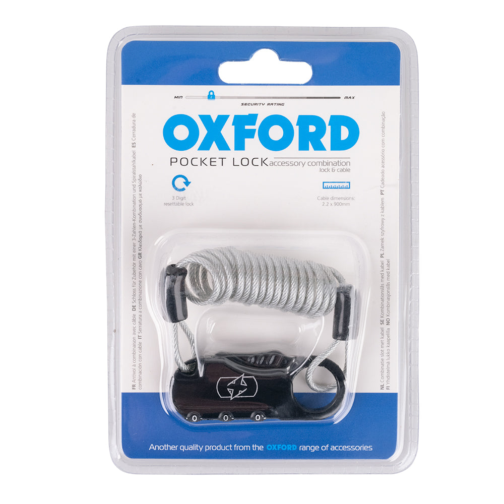 Oxford Pocket Lock 2.2mm 0.9m Bike D-Lock Alternate 1