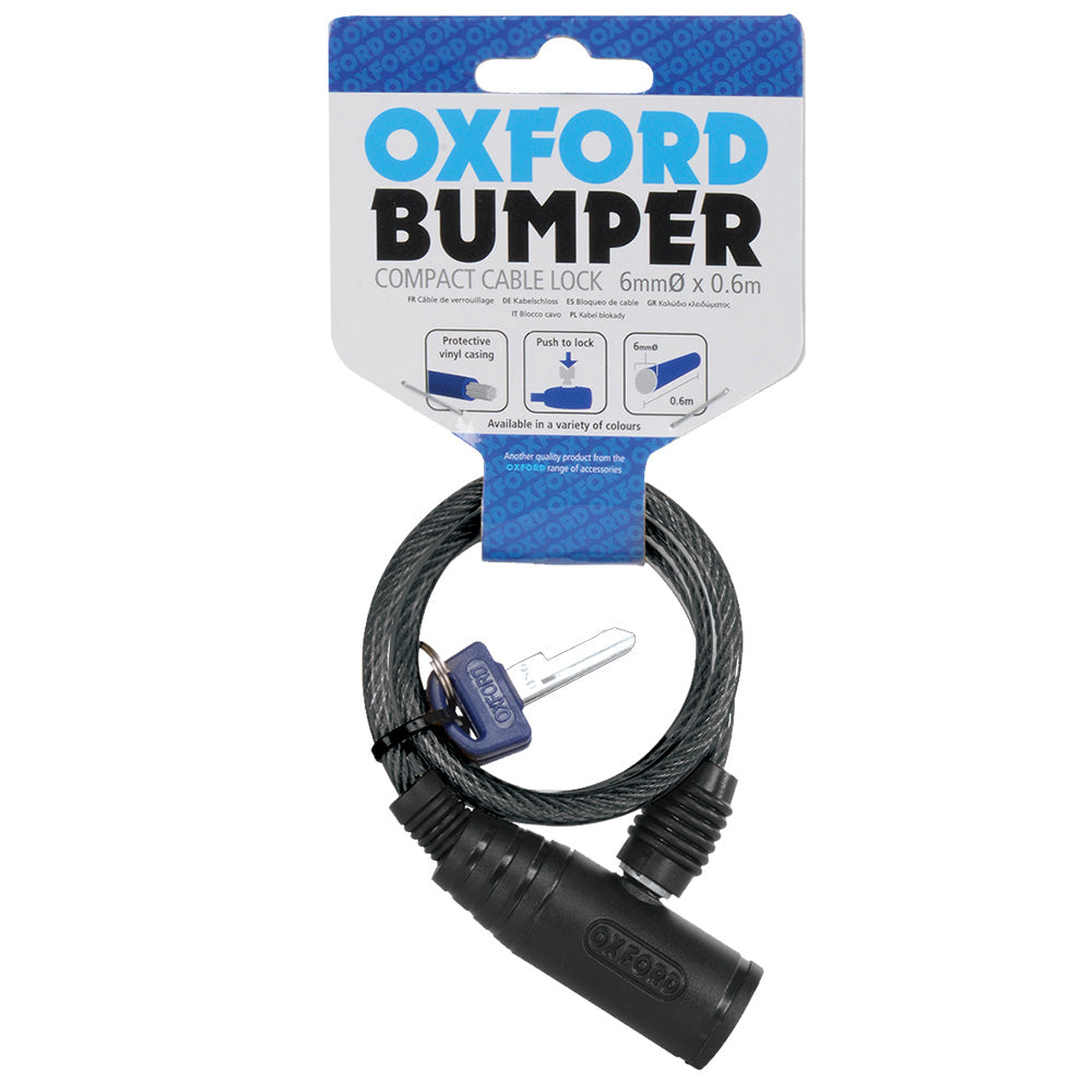 Oxford Bumper 6mm x 600mm Bike Cable Lock Smoke Alternate 3