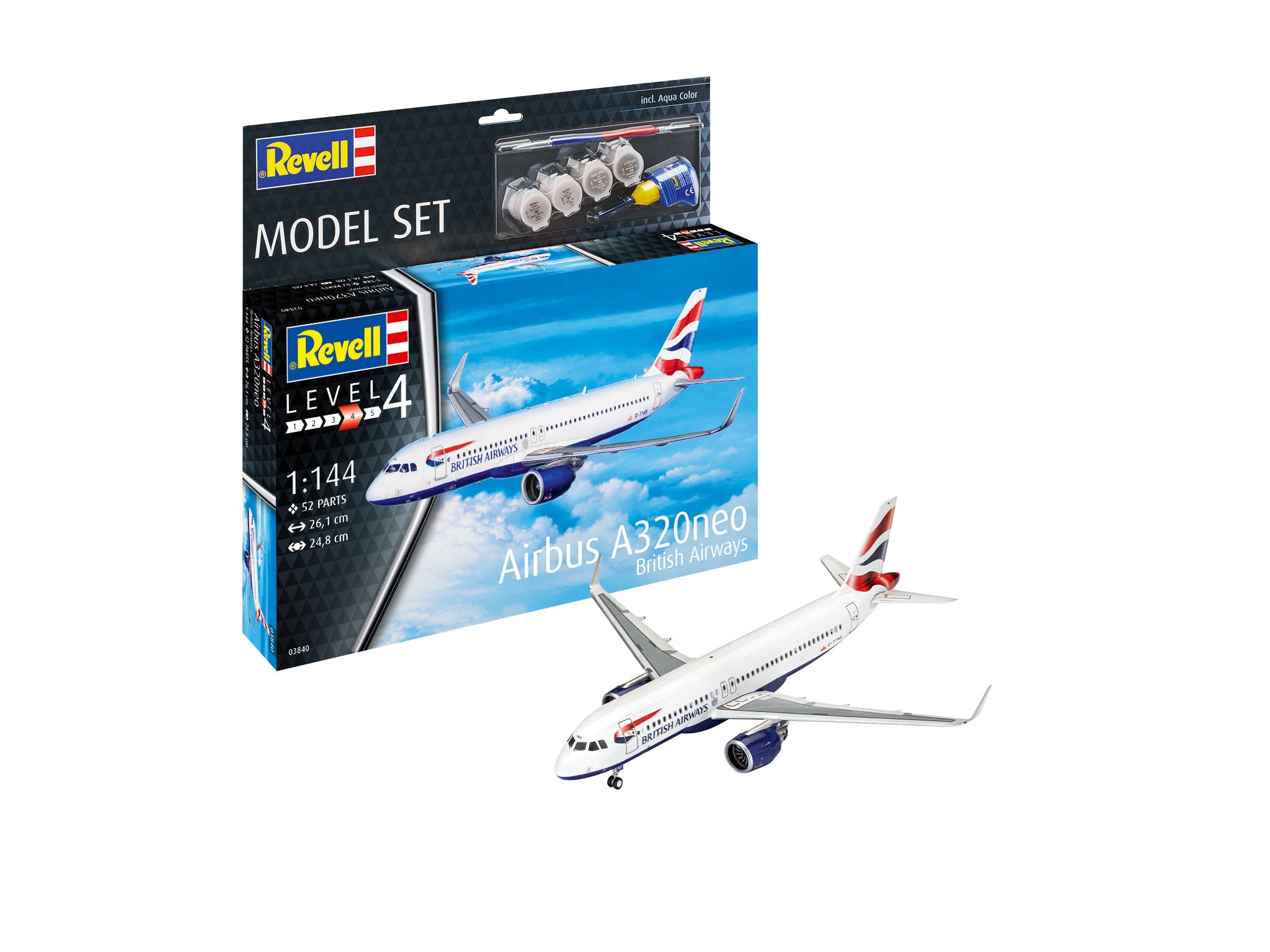 Plane Model Kit Revell Model Set Airbus A320 neo British Airways 1:144