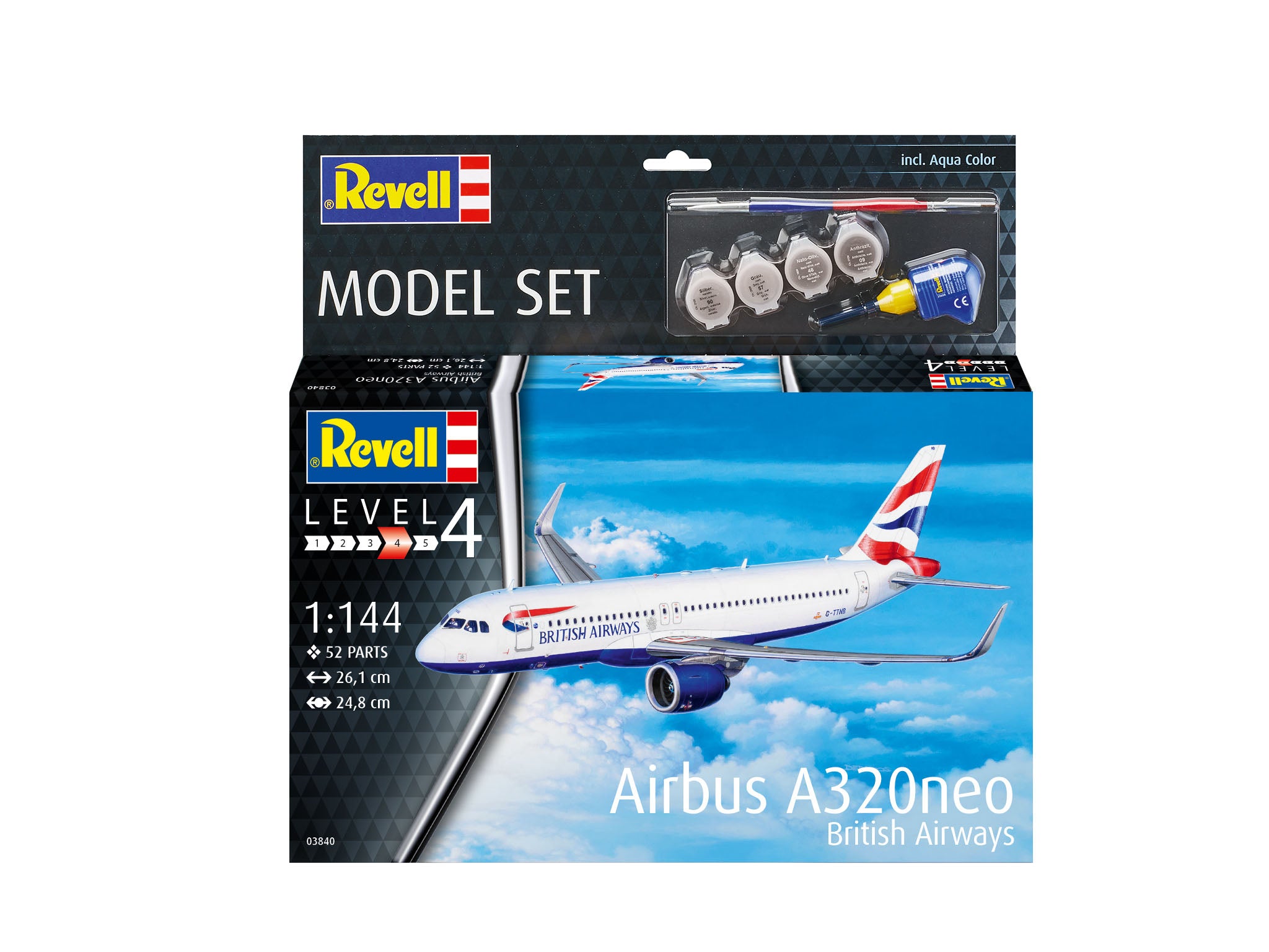 Plane Model Kit Revell Model Set Airbus A320 neo British Airways 1:144 Alternate 1