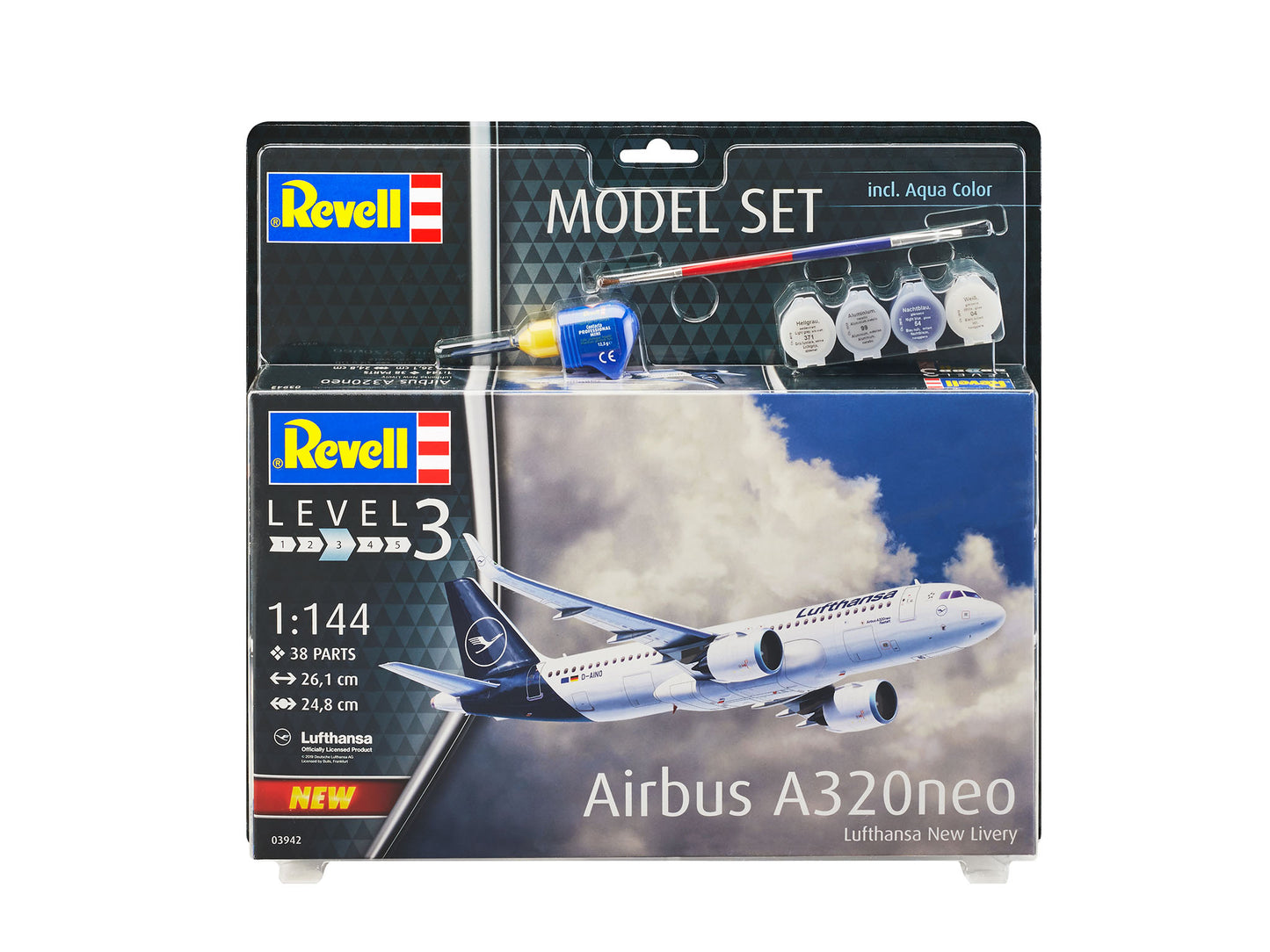 Plane Model Kit Revell Model Set Airbus A320neo Lufthansa 1:144 Alternate 2