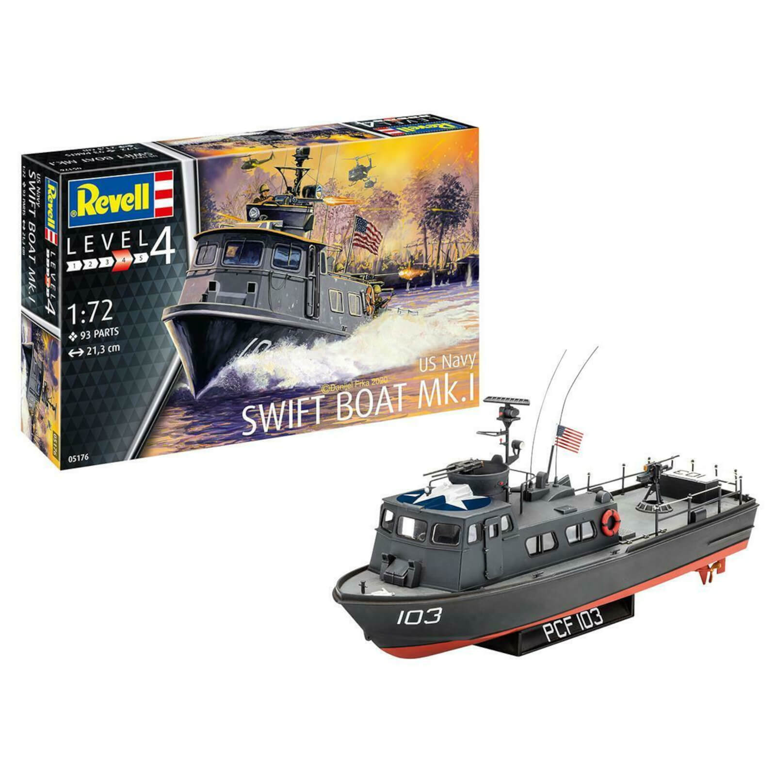 Warship Model Kit Revell US Navy Swift Boat Mk I PCF 1:72 Set