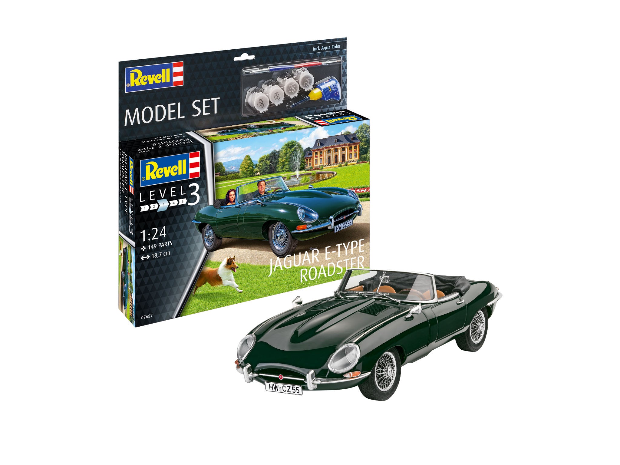 Car Model Kit Revell Jaguar E-Type Roadster 1:24 Set