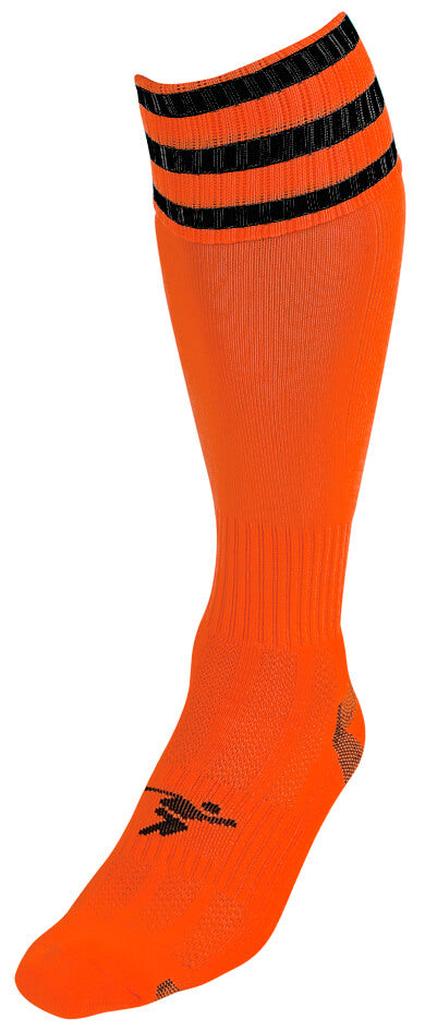 Men's Football Socks Precision 3 Stripe Pro Tangerine/Black 7-11