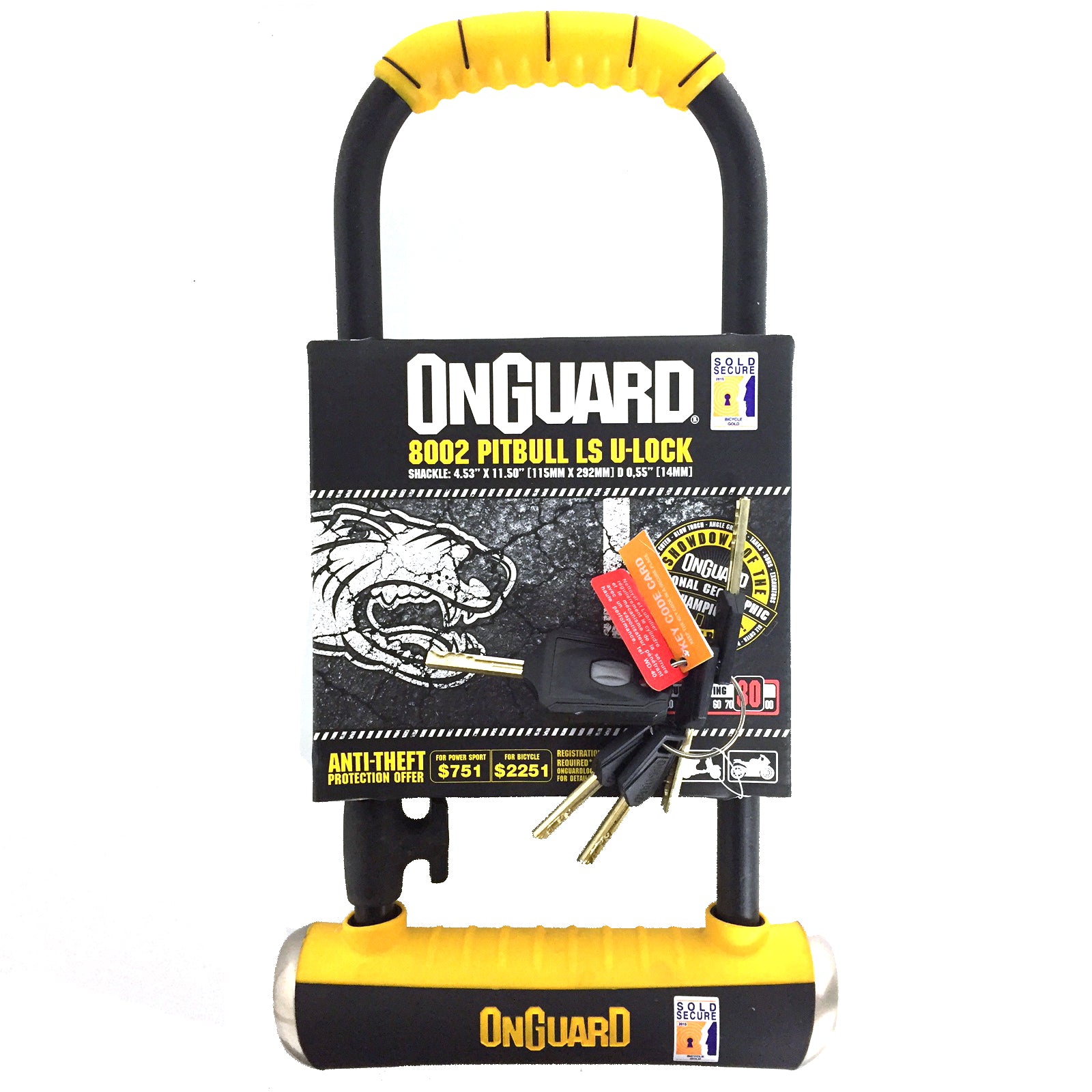 Onguard Pitbull LS 8002 Bike D Lock