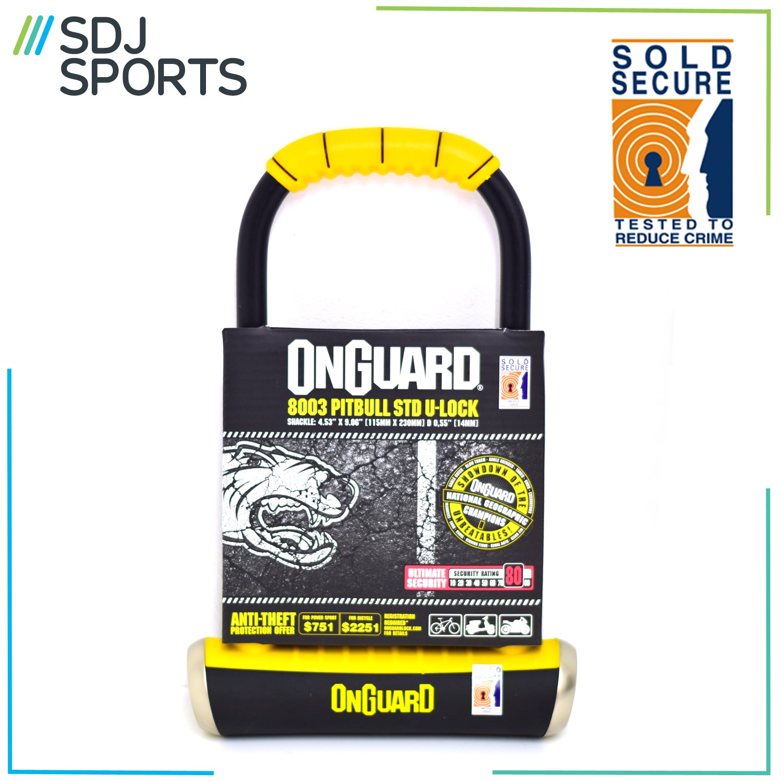 Onguard Pitbull Standard 8003 Bike D Lock