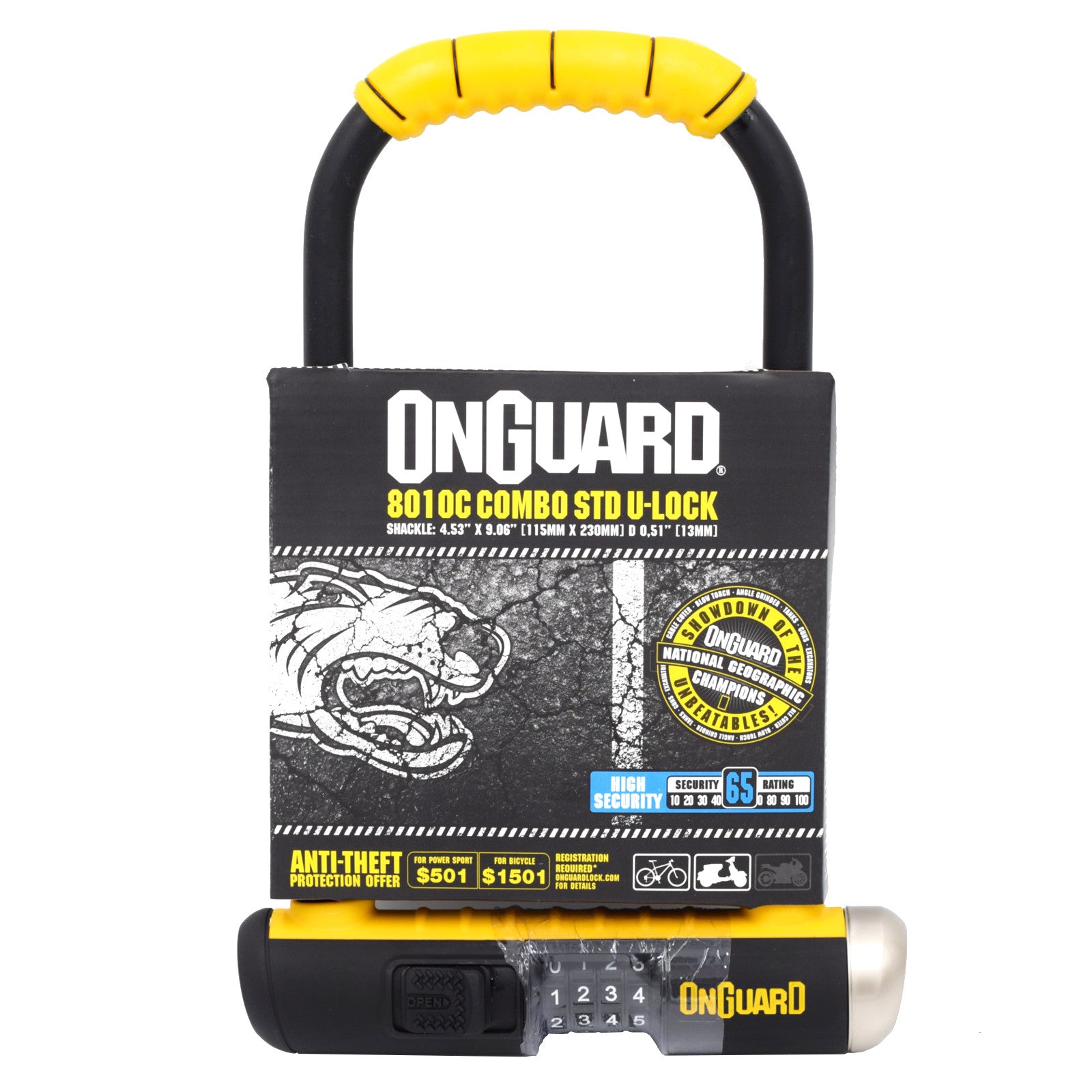 Onguard Bulldog 8010C Combination Bike D Lock