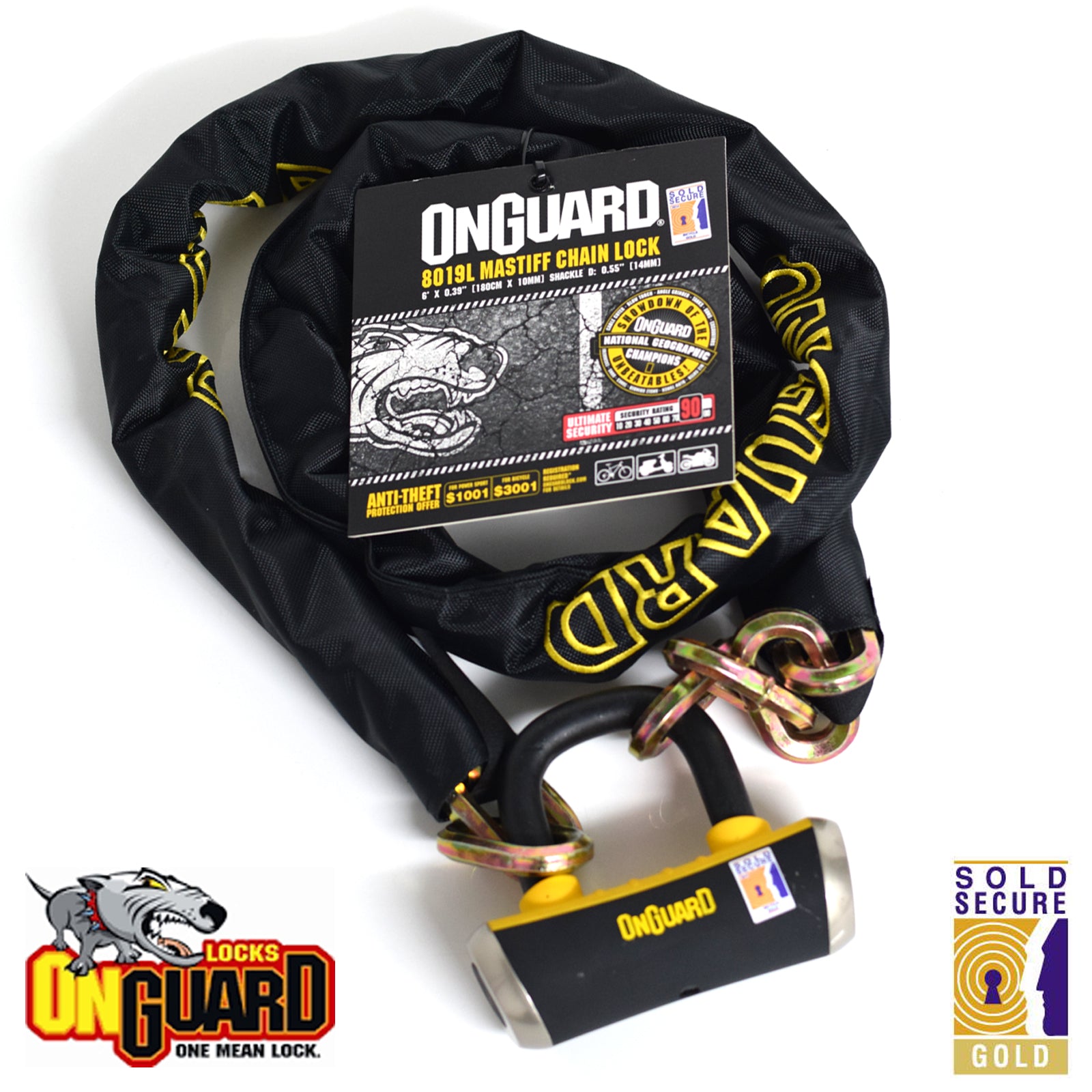 Onguard Mastiff 8019L Heavy Duty Bike Chain Lock SDJ Sports