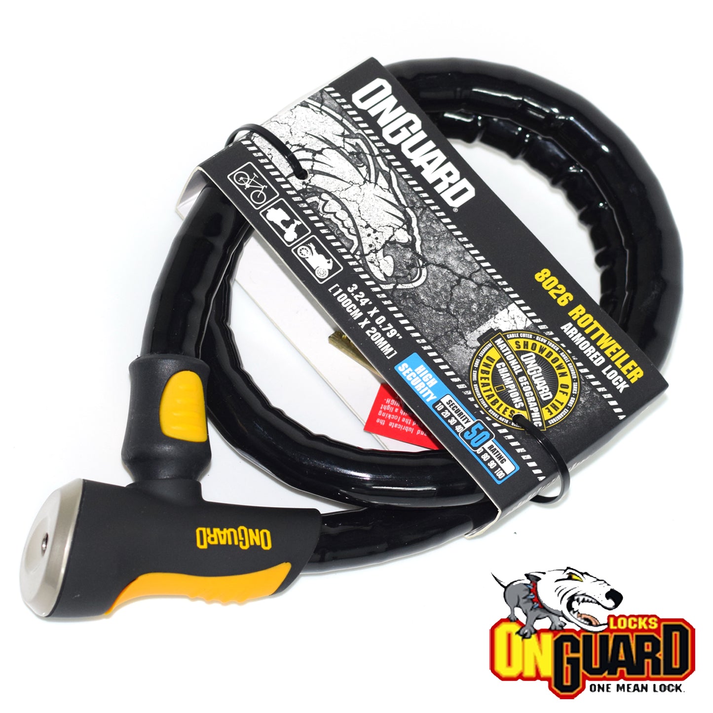 Onguard Rottweiller 8026 Armoured Bike Cable Lock