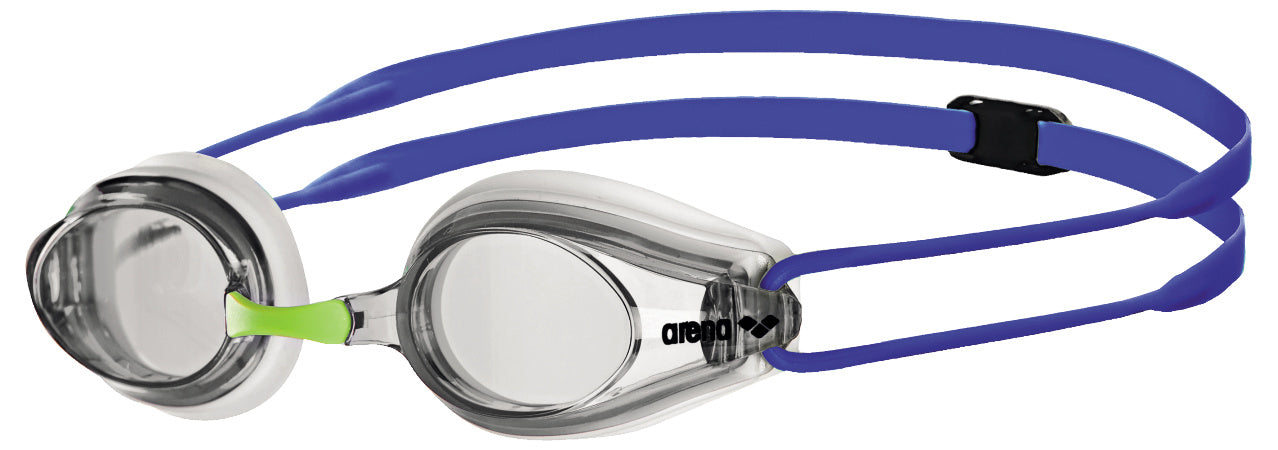 Arena Tracks Racing Unisex Men's Swimming Goggles White/Clear/Blue