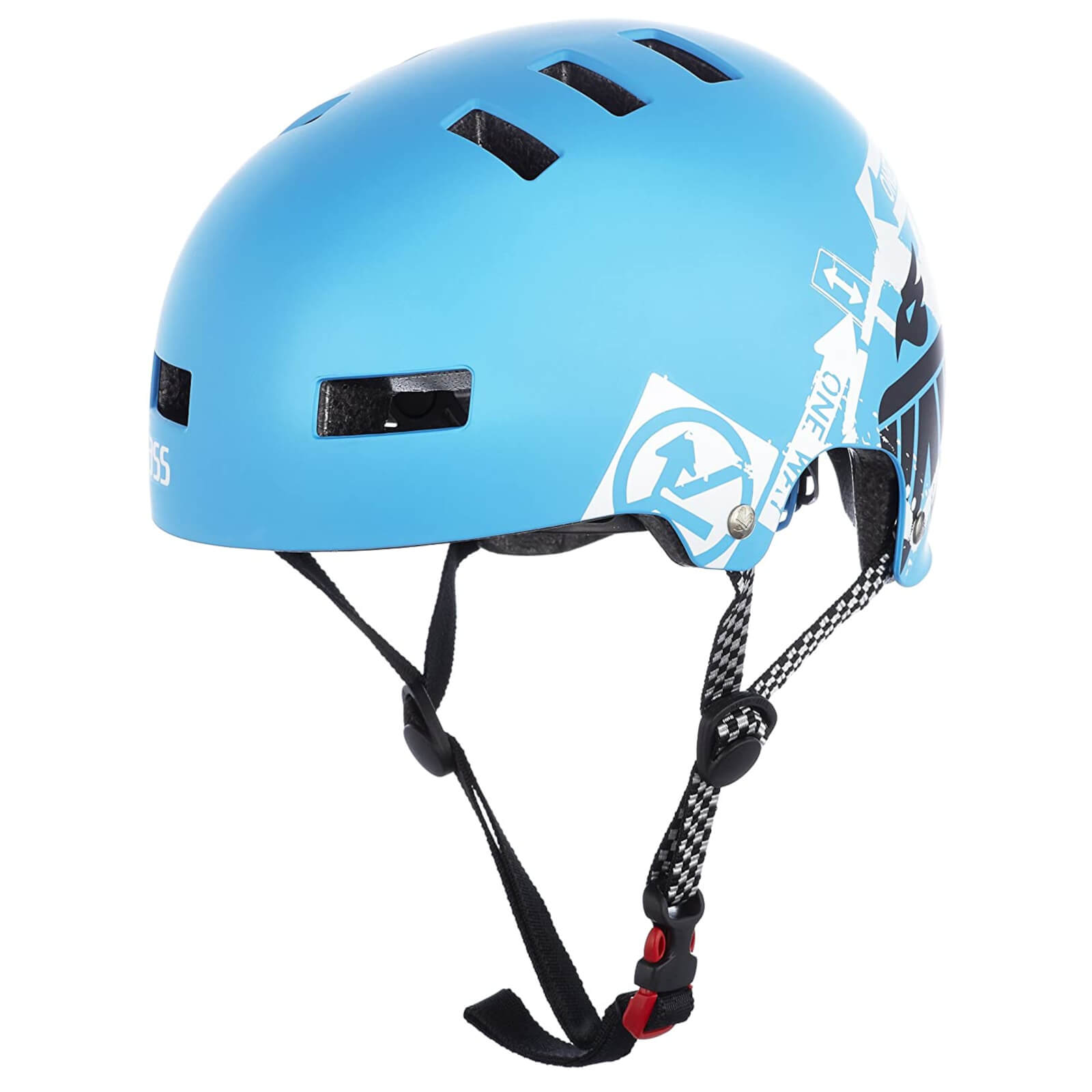 Bluegrass Super Bold BMX Dirt Lid Cycling Helmet Road Signs Cyan Small (51-55cm)