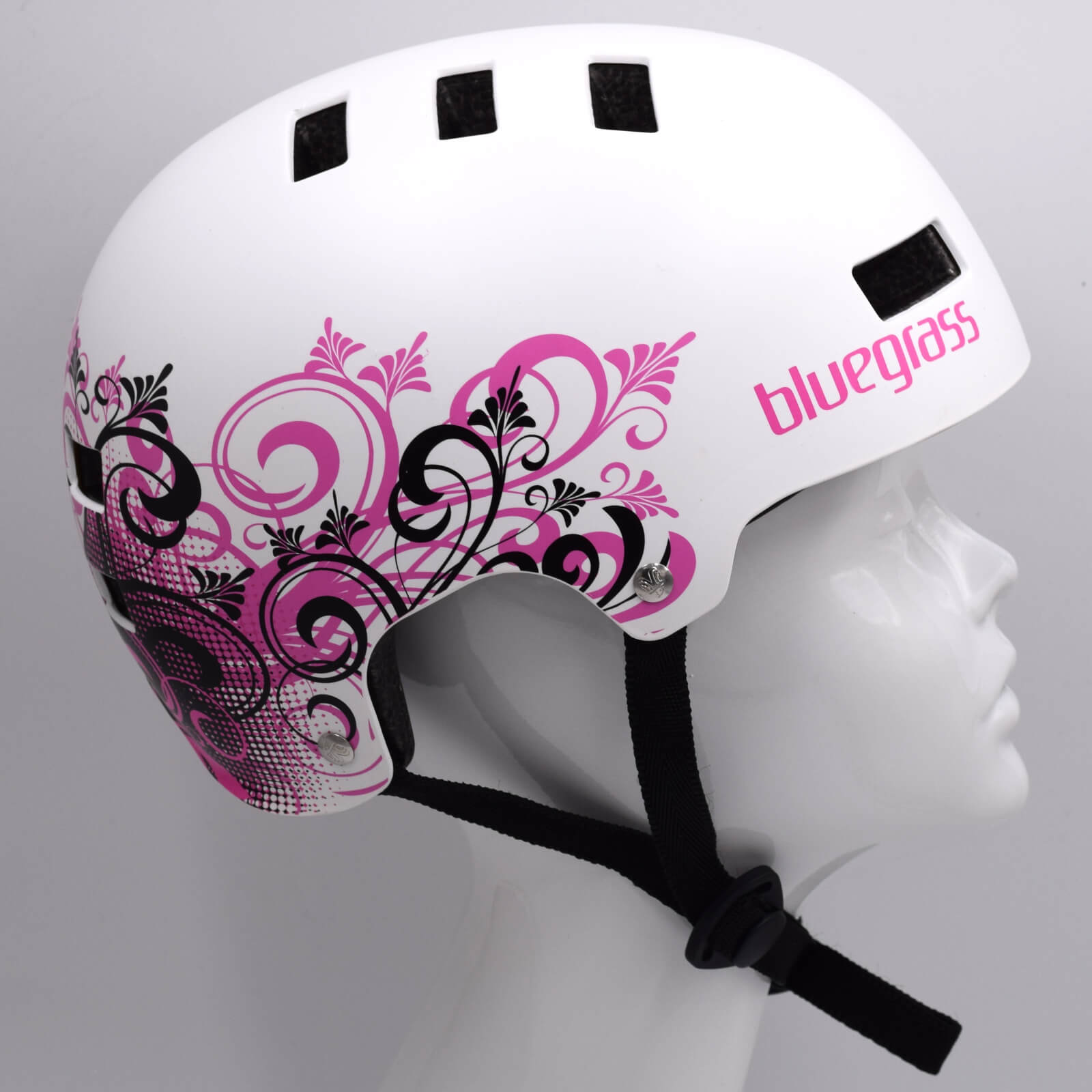 Bluegrass Super Bold BMX Dirt Lid Cycling Helmet Matte White Pink Small (51-55cm) Alternate 1