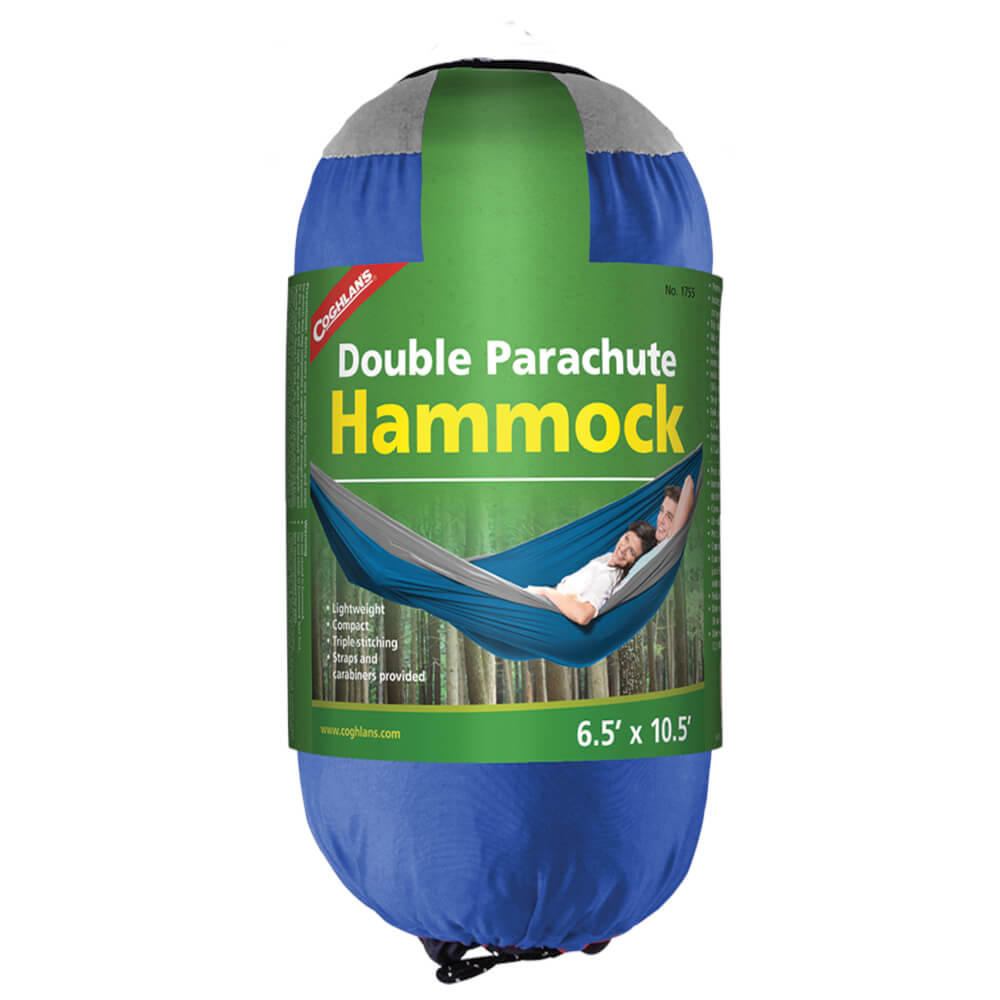 Coghlan's Double Parachute Hammock 6.5'x10.5' Camping Hammock Blue/Grey Alternate 1