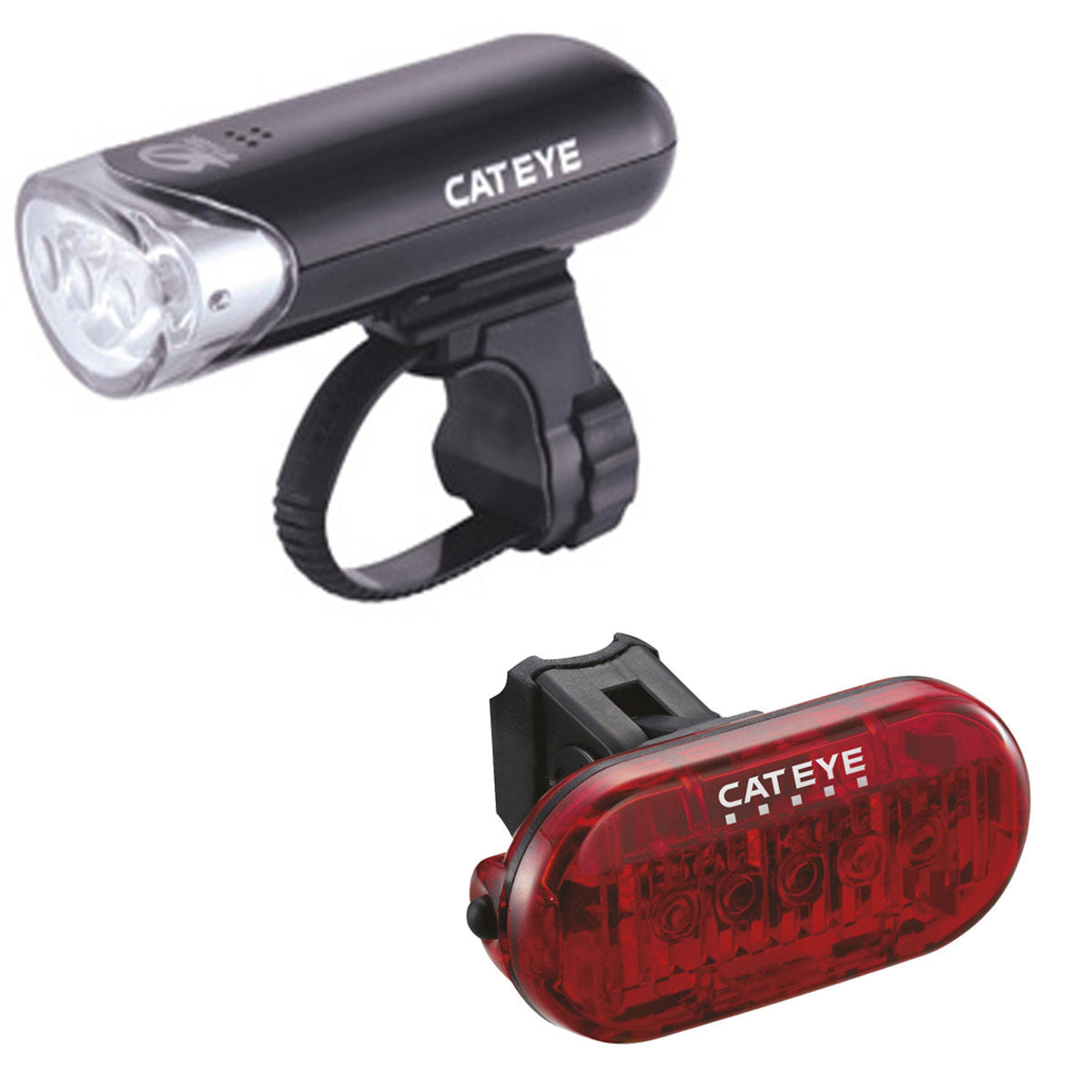 Cateye EL135 Front & Omni 5 Rear Bike Light Set