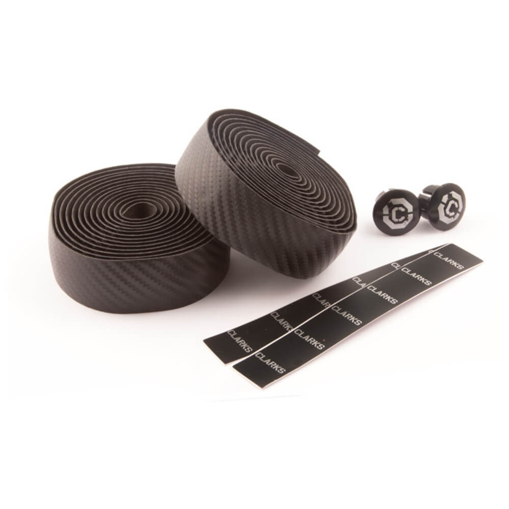 Clarks CHBT-CARB Carbon Effect With Plugs & Finishing Tape Bike Handlebar Tape Black