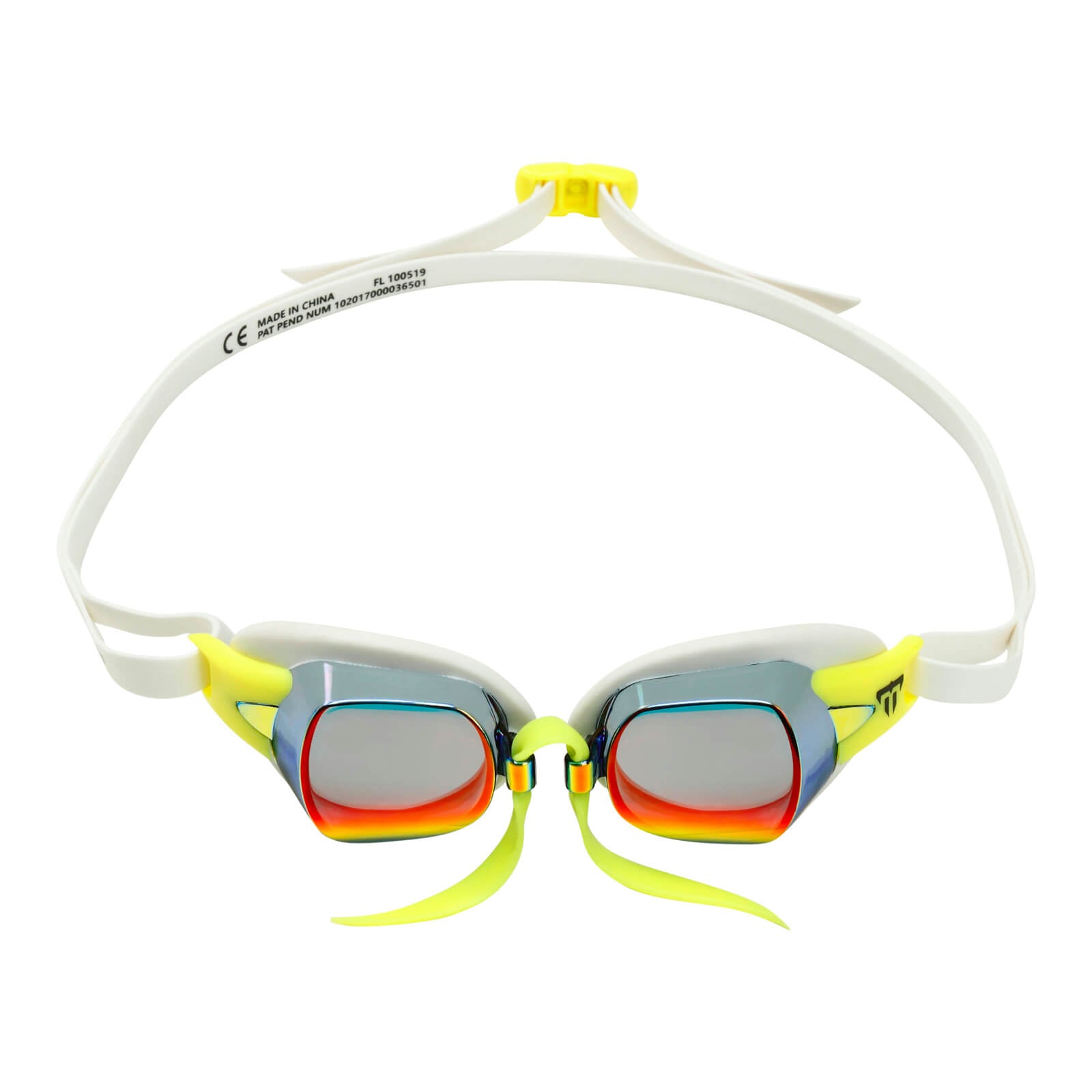 Phelps Chronos Men's Swimming Goggles White/Yellow Mirror Red Alternate 1
