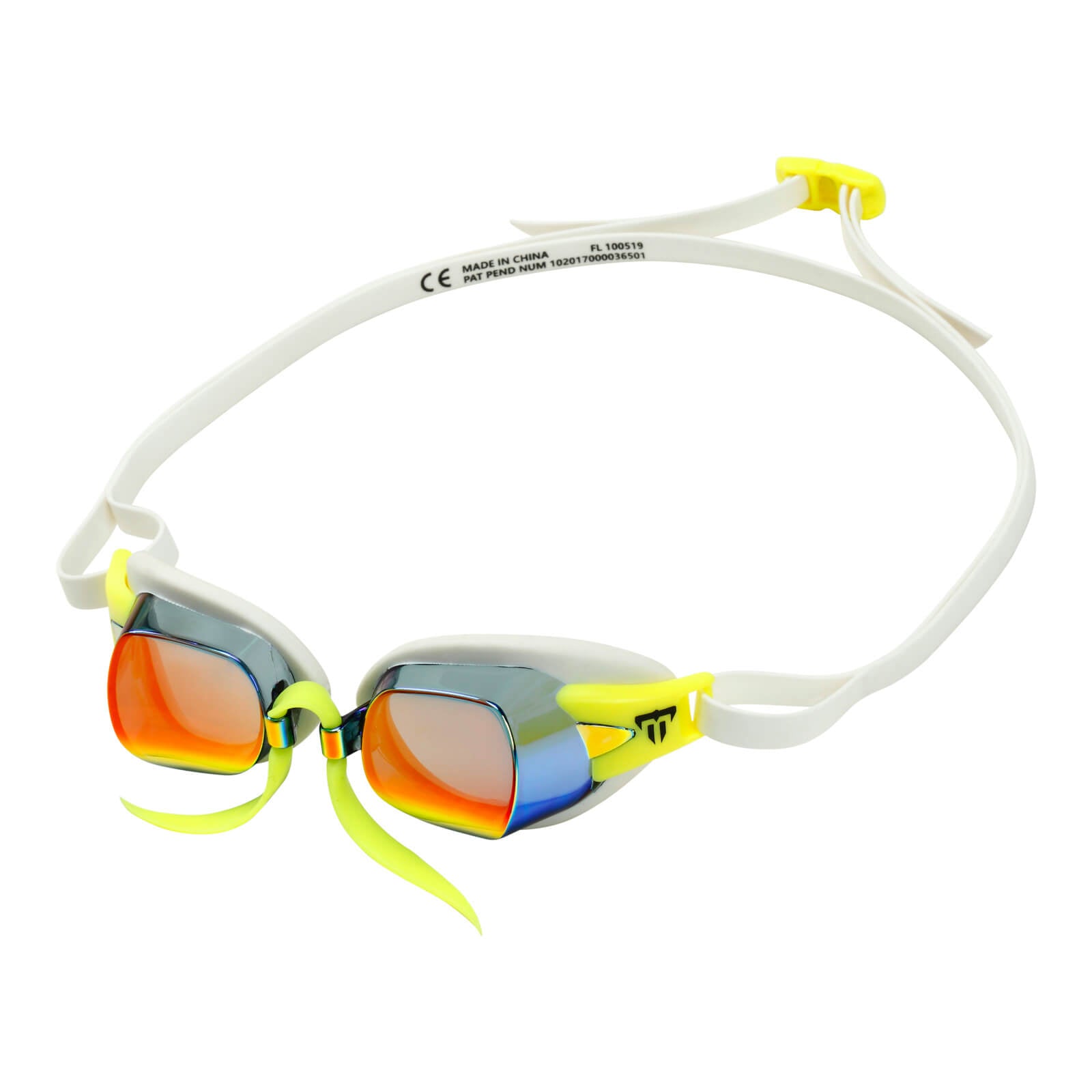 Phelps Chronos Men's Swimming Goggles White/Yellow Mirror Red Alternate 2