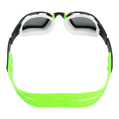 Phelps Ninja Men's Swimming Goggles Black/Green Mirror Silver Alternate 4