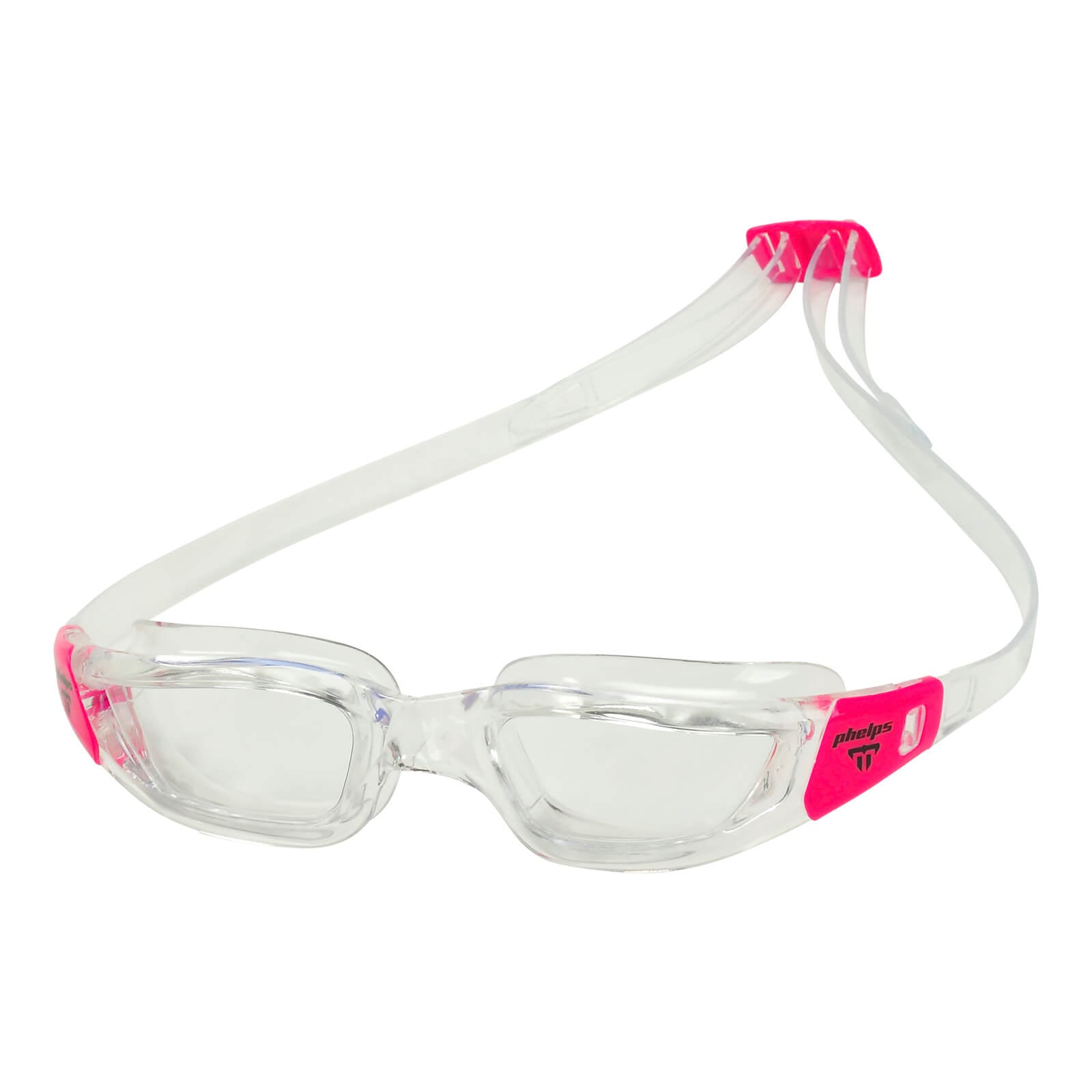 Phelps Tiburon Men's Swimming Goggles Transparent/Pink Clear Alternate 2