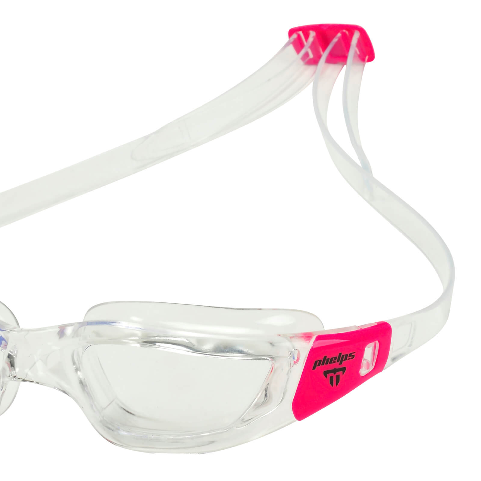 Phelps Tiburon Men's Swimming Goggles Transparent/Pink Clear Alternate 3