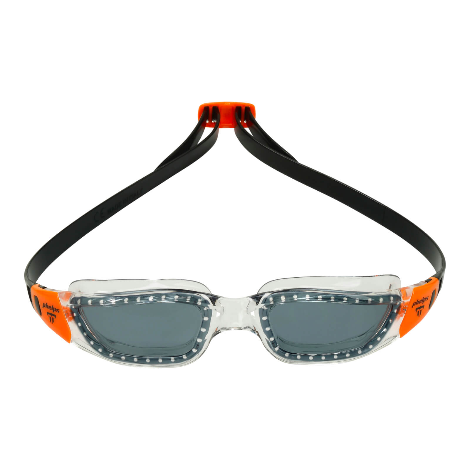 Phelps Tiburon Men's Swimming Goggles Transparent/Orange Smoke Alternate 1