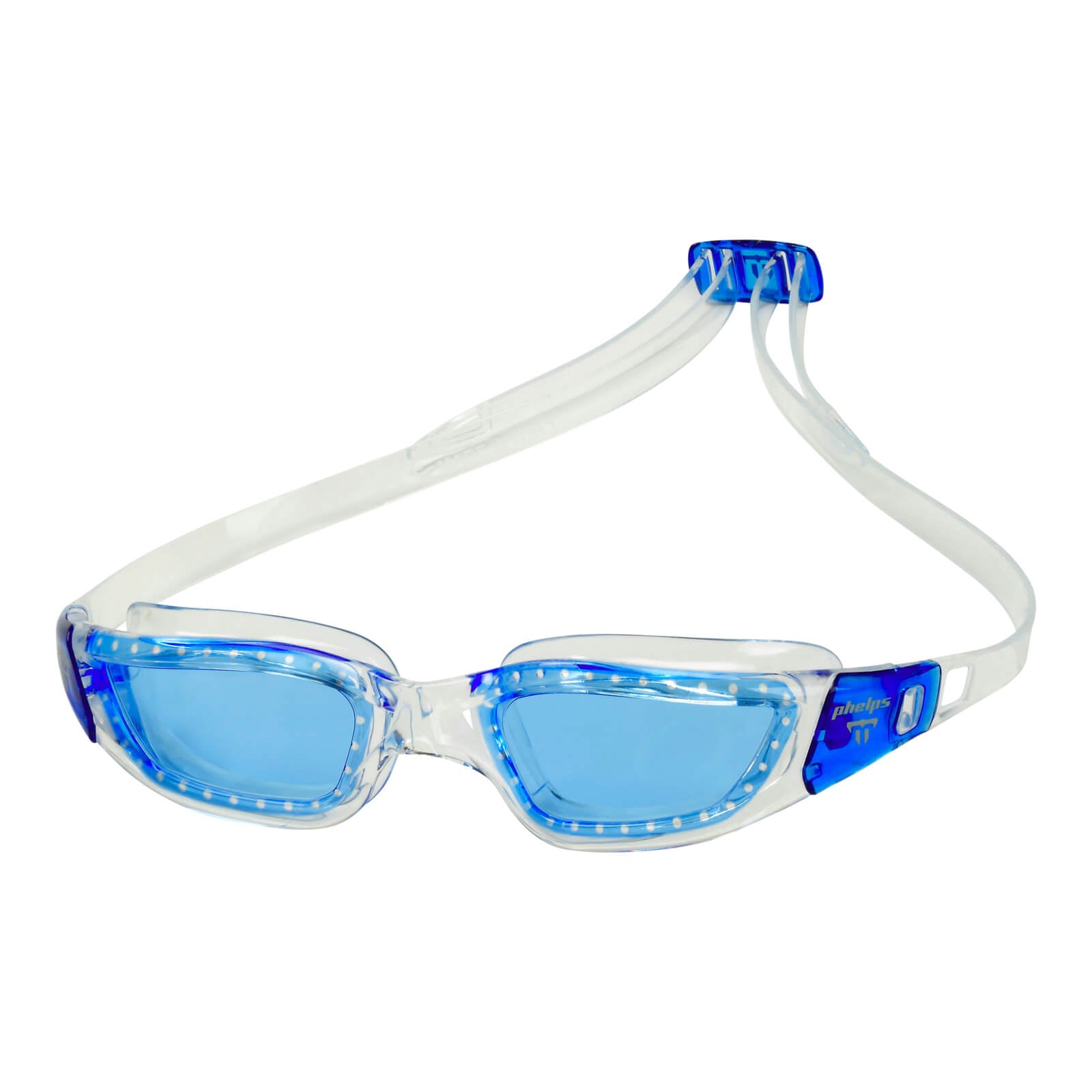 Phelps Tiburon Men's Swimming Goggles Transparent/Blue Blue Alternate 2