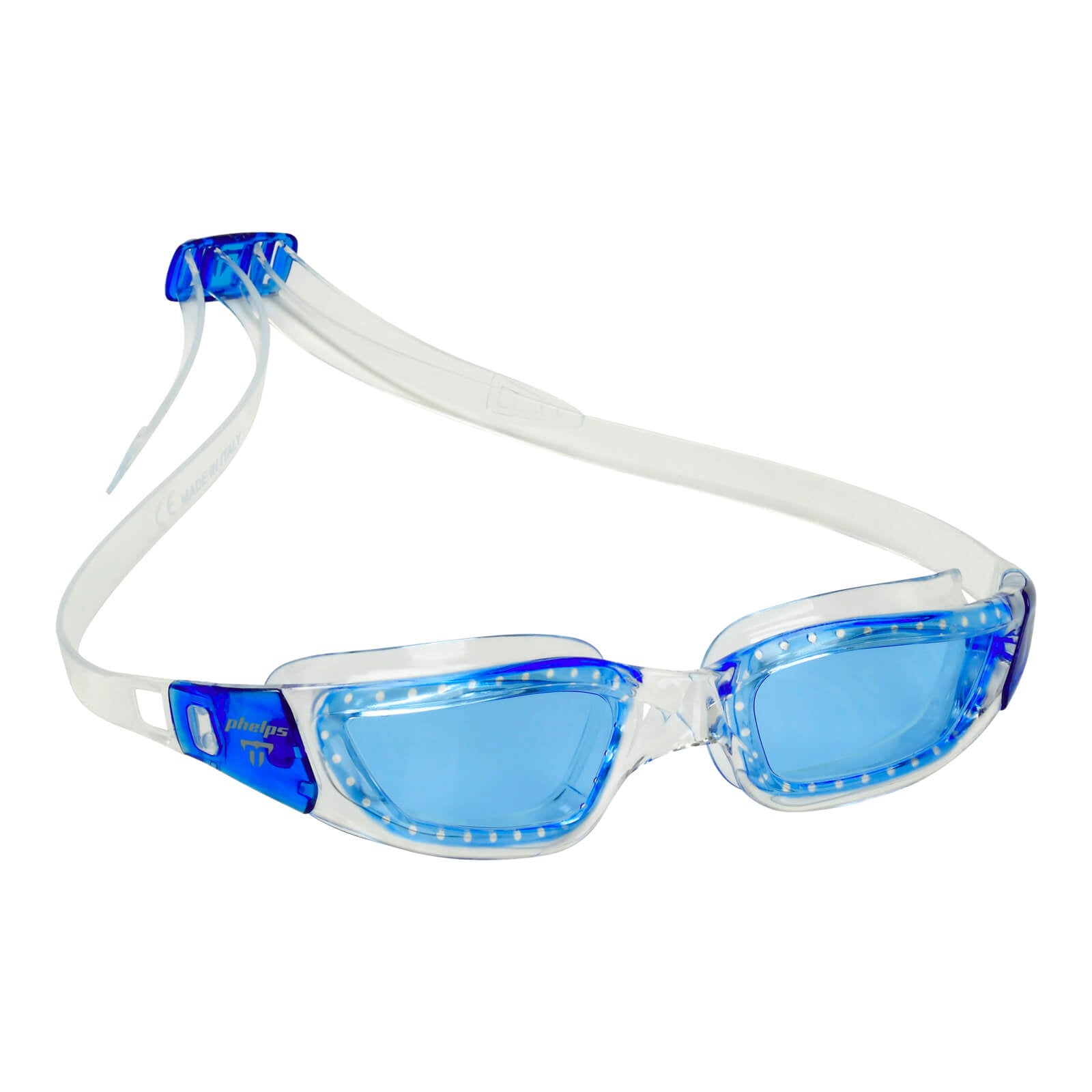 Phelps Tiburon Men's Swimming Goggles Transparent/Blue Blue