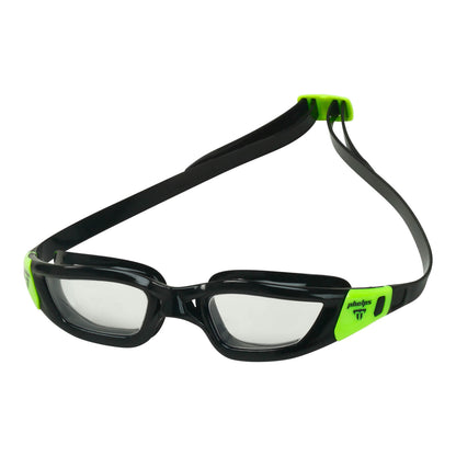 Phelps Tiburon Men's Swimming Goggles Black/Bright Green Clear Alternate 2