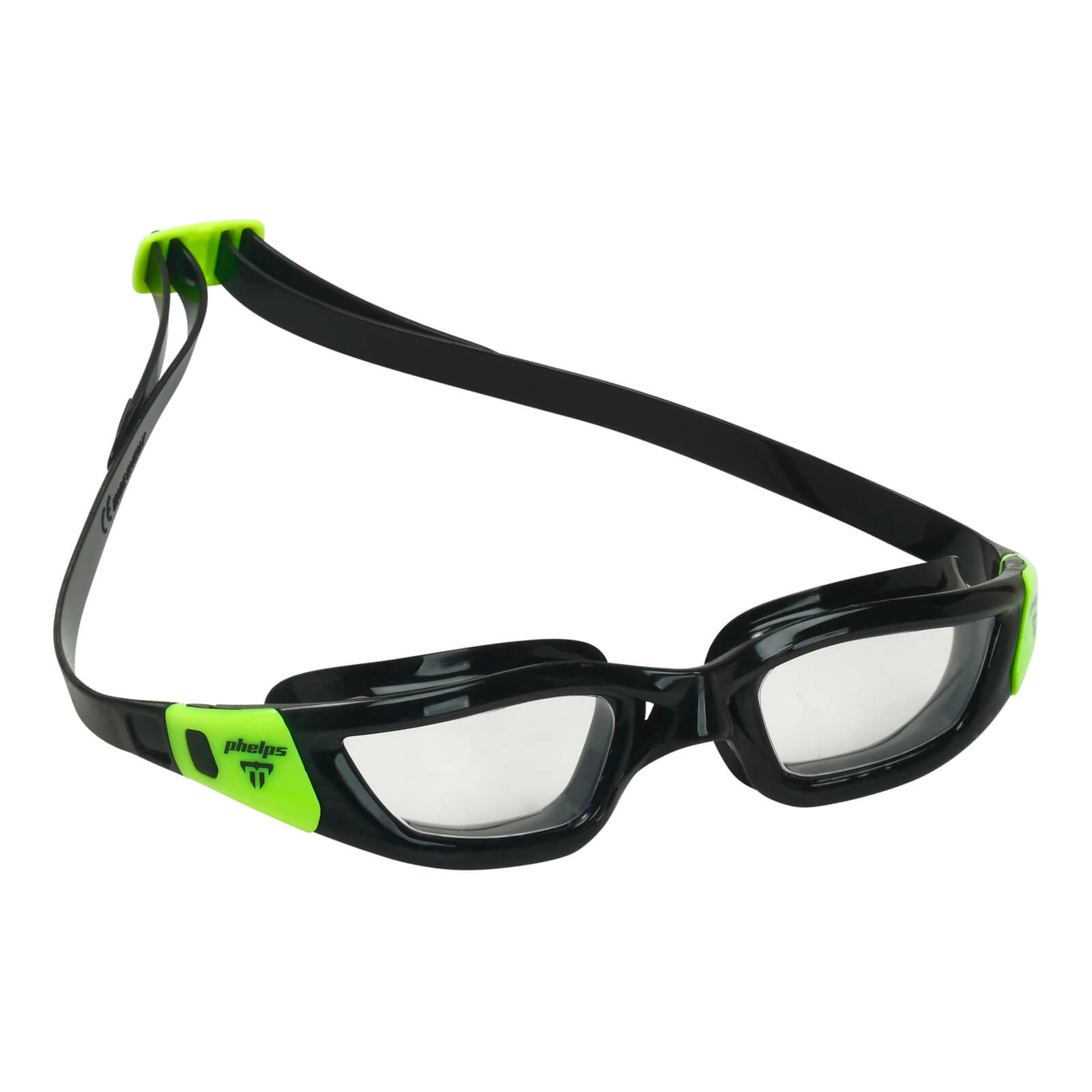 Phelps Tiburon Men's Swimming Goggles Black/Bright Green Clear