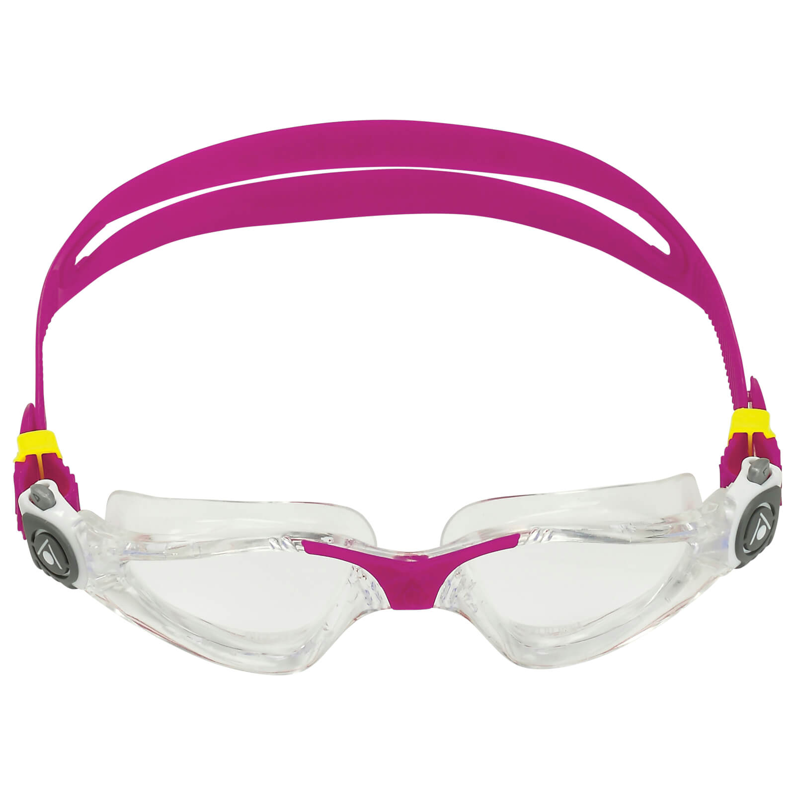 Men's Swimming Goggles Aqua Sphere Kayenne Compact Adult Triathlon Open Water Transparent/Raspberry - Clear Alternate 1