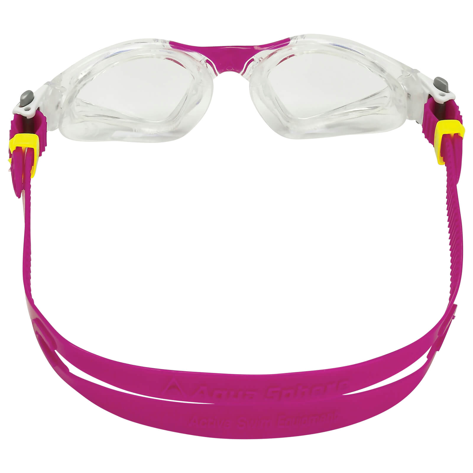 Men's Swimming Goggles Aqua Sphere Kayenne Compact Adult Triathlon Open Water Transparent/Raspberry - Clear Alternate 3