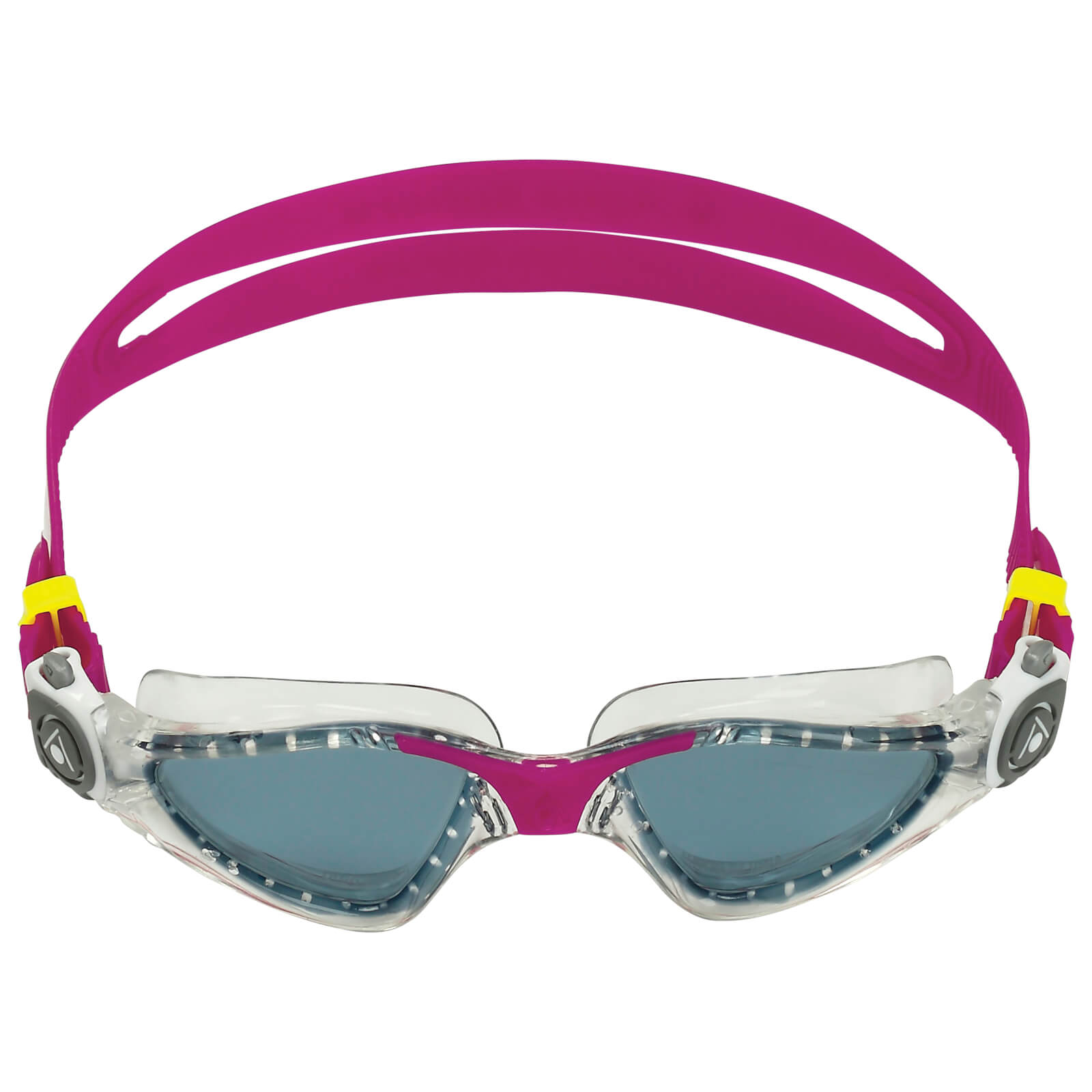 Men's Swimming Goggles Aqua Sphere Kayenne Compact Adult Triathlon Open Water Transparent/Raspberry - Dark Alternate 1